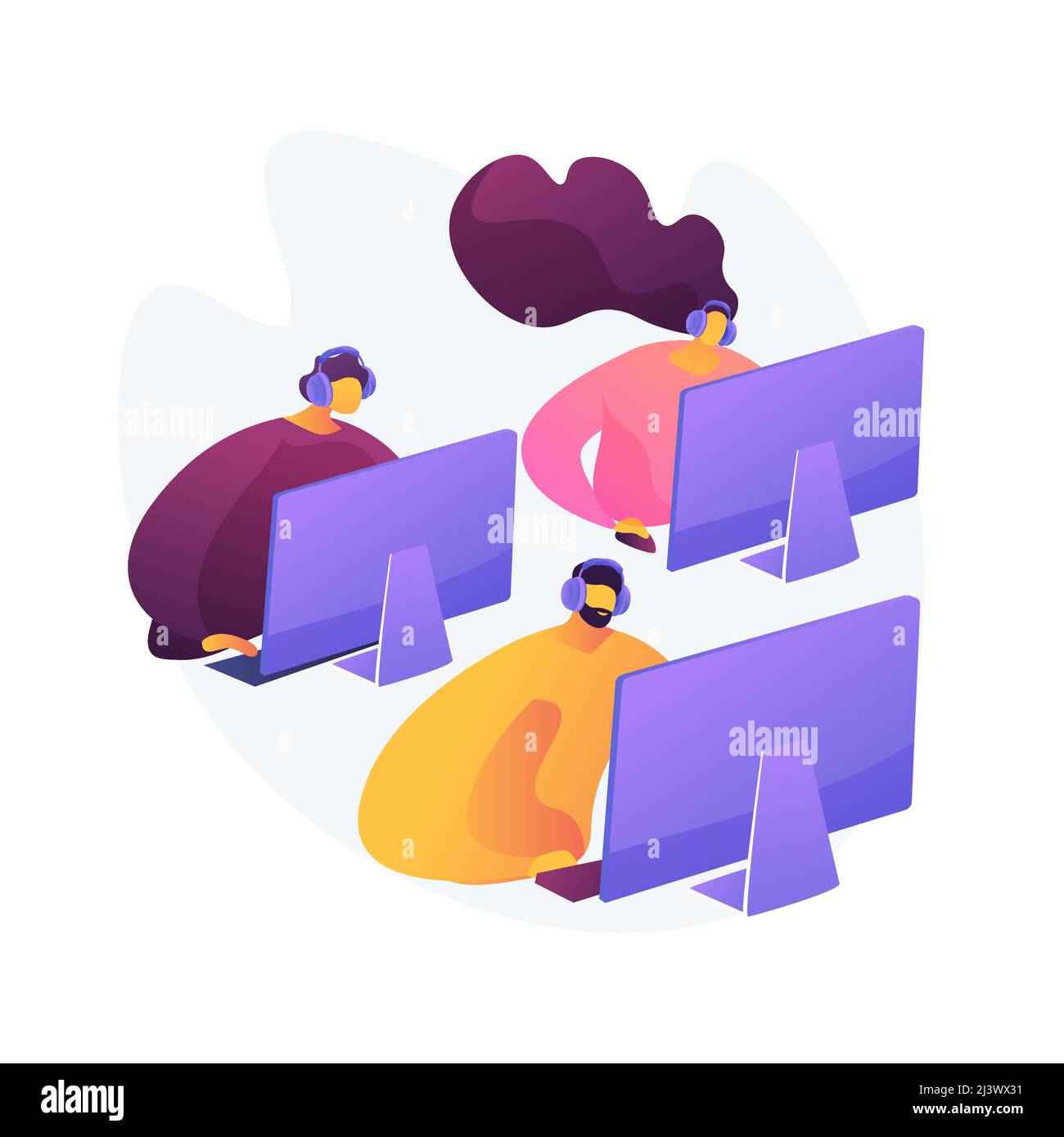 E-sport team abstract concept vector illustration. Group of e-sport gamers, pro team, online sport league, gaming championship, internet browser, play Stock Vector