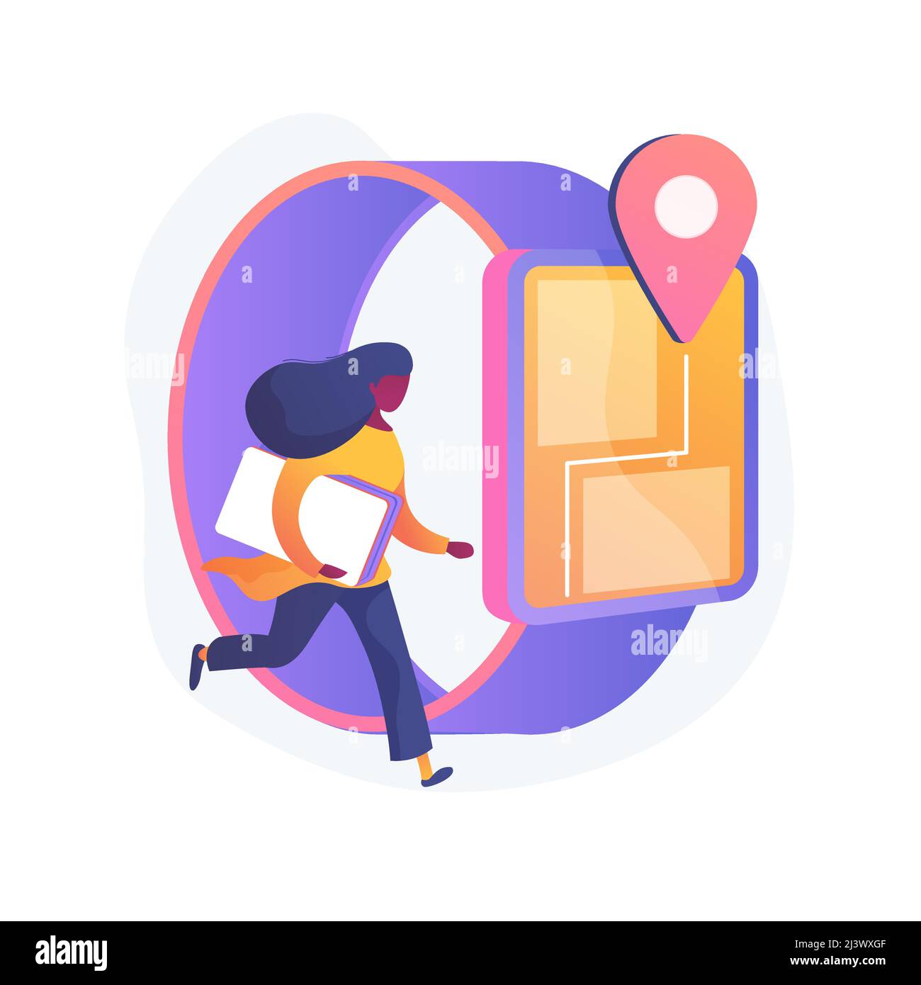 GPS kids tracker watches abstract concept vector illustration. GPS