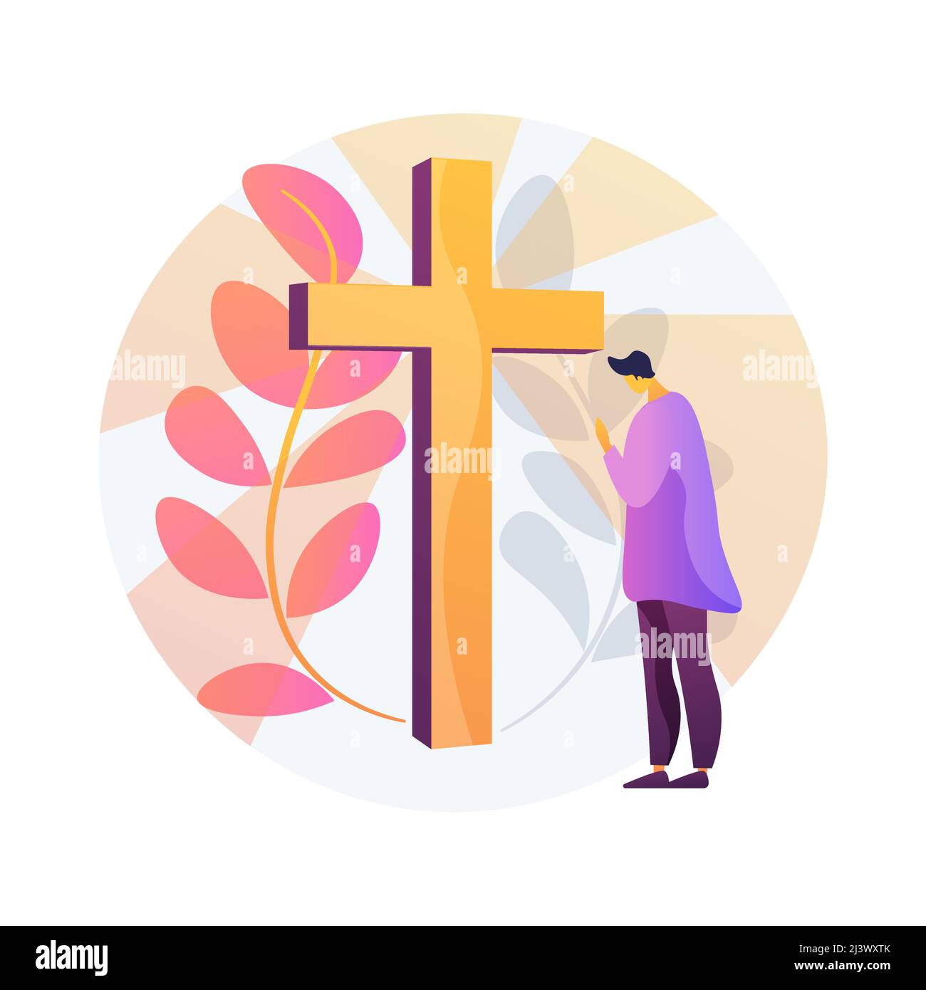Christian event abstract concept vector illustration. Christian holy day, religious dates calendar, baptist event, church gathering, sunday mass, musi Stock Vector