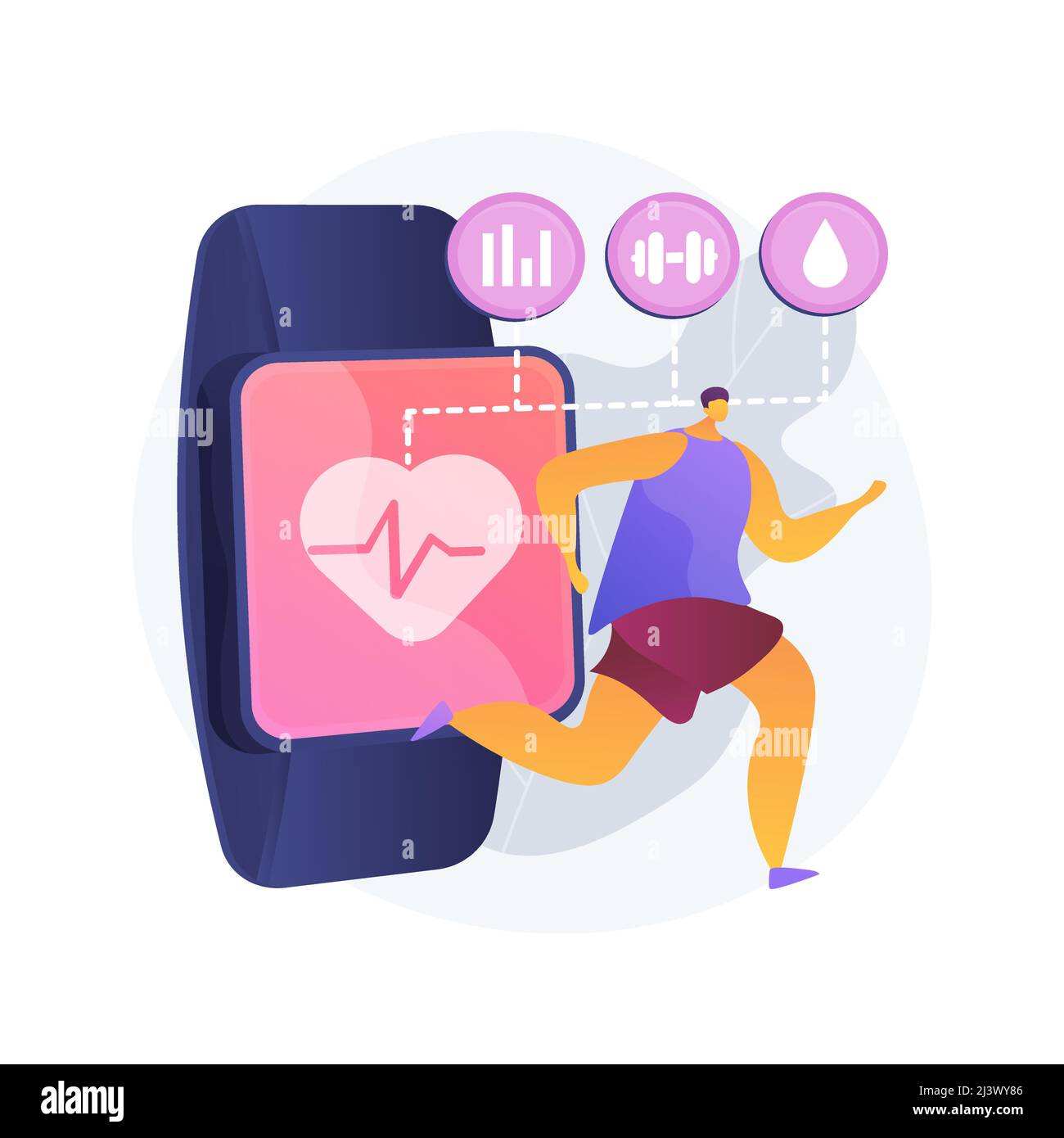 Healthcare trackers wearables and sensors abstract concept vector