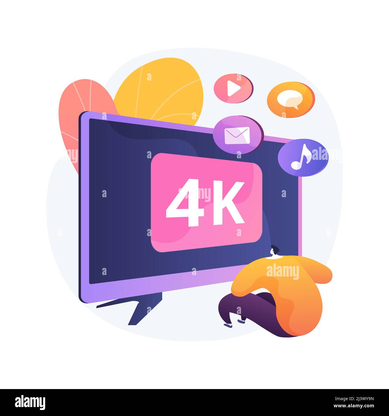 UHD smart TV abstract concept vector illustration. UHD display technology, smart TV, ultra high