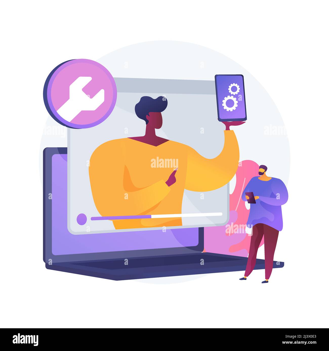 Technical review abstract concept vector illustration. Compare technical characteristics, advice website, new device on the market, latest technology Stock Vector