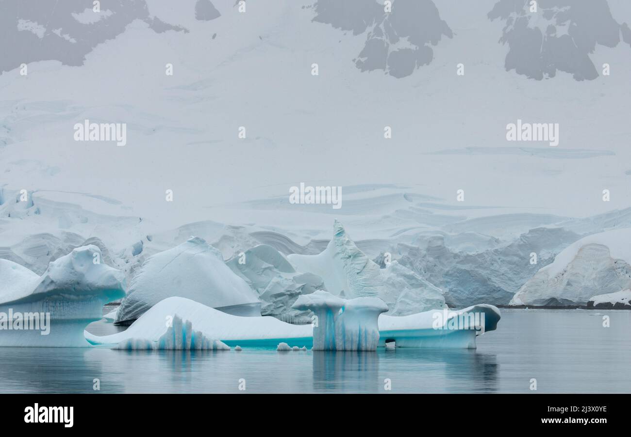 Landscape of ice, snow, glacier's and icebergs of Antarctica Stock Photo