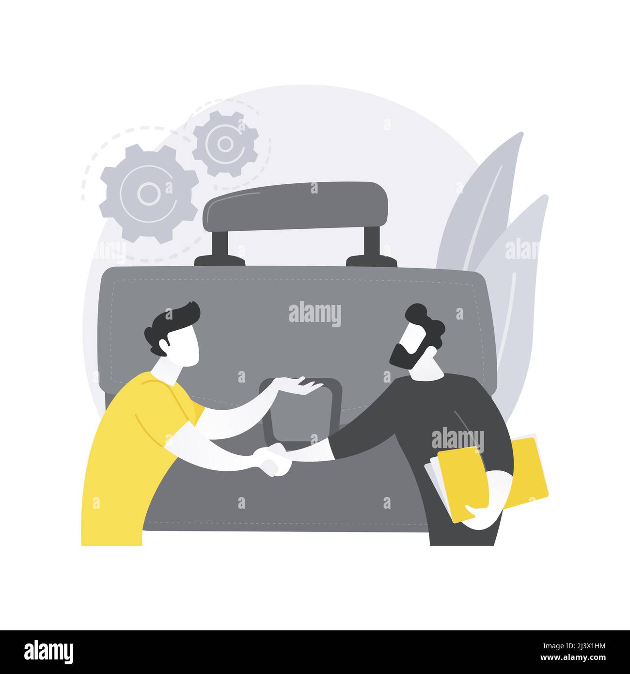 Partnership abstract concept vector illustration. Partnership and agreement, cooperation and teamwork, business partner, open a firm together, profess Stock Vector