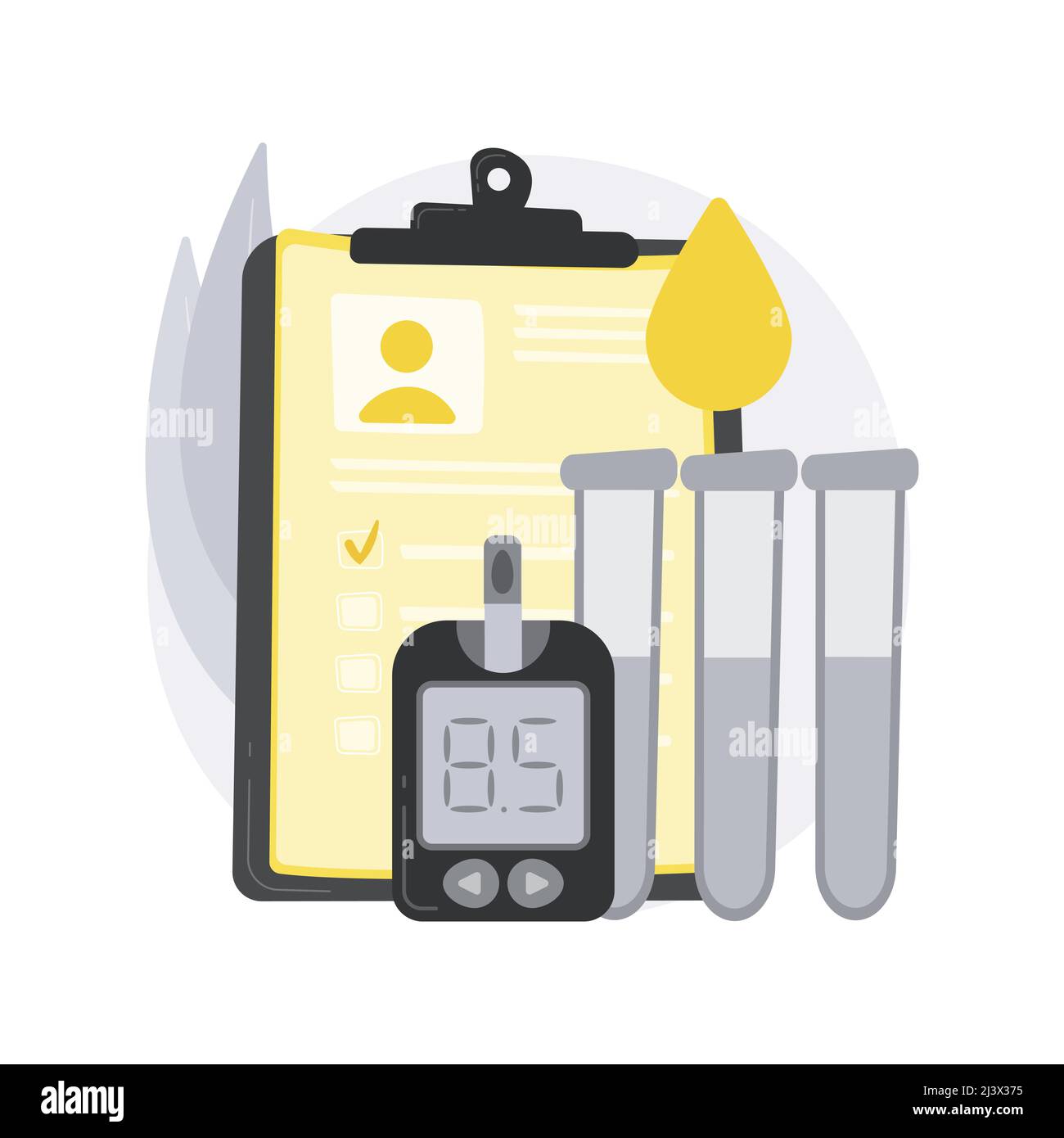 Diabetes exam results abstract concept vector illustration. Blood sugar