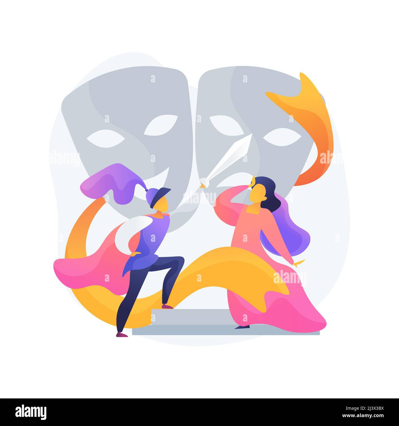 School theater abstract concept vector illustration. Young actor course, school theater play, after-school activity, children performance, acting acad Stock Vector