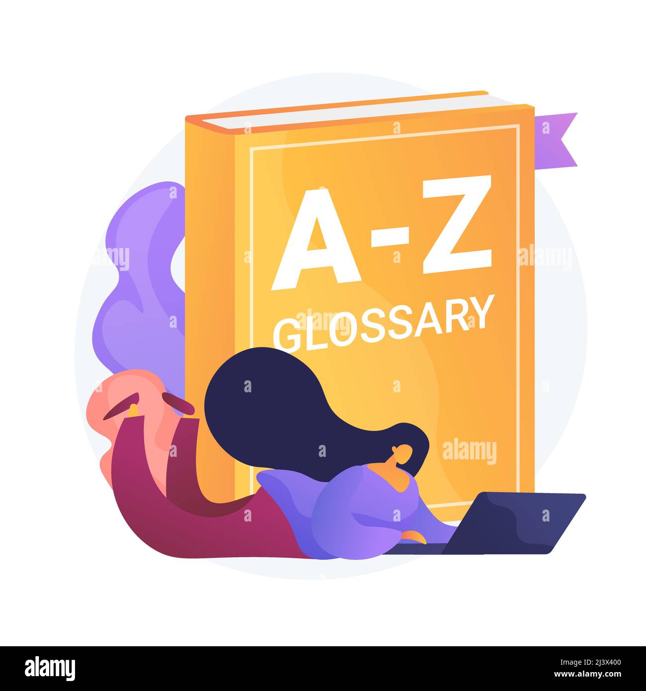 English language studying. glossary, modern vocabulary