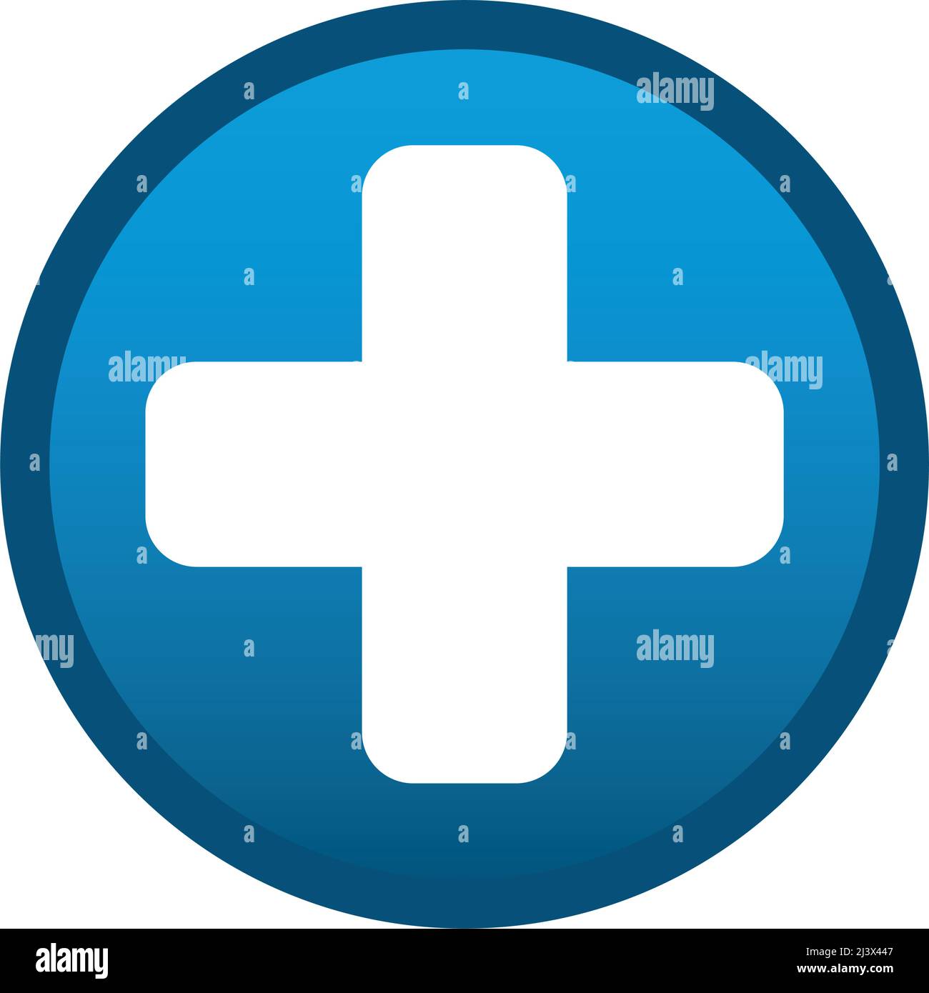 Medical cross round media icon on white background - Vector ...