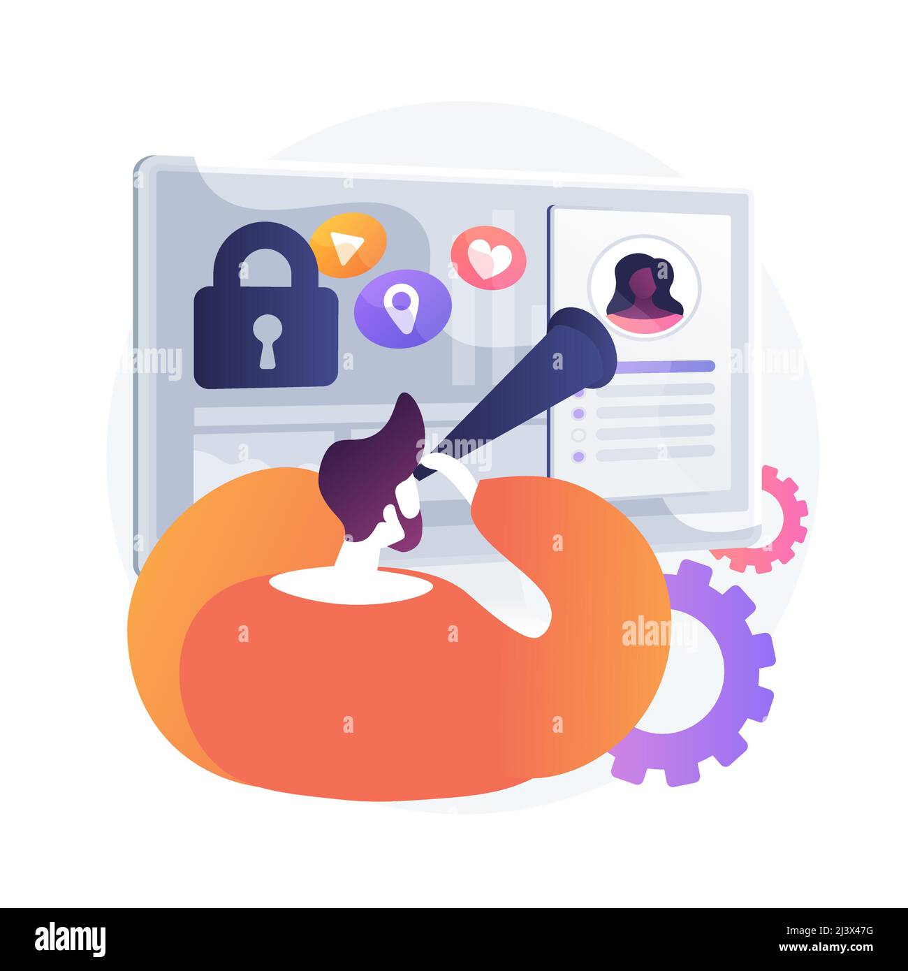 Woman smartphone social profile Stock Vector Images Alamy