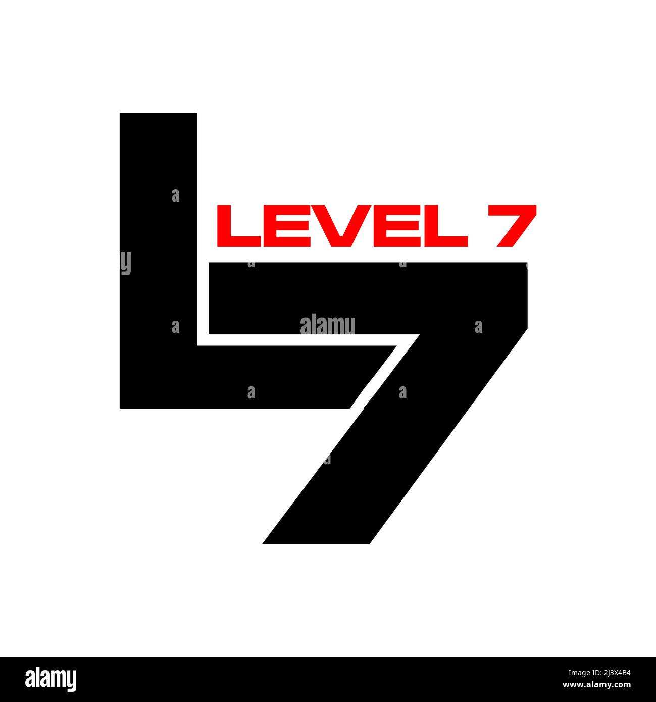 Level 7 icon. Flat design. Vector Illustration on white background. Stock Vector
