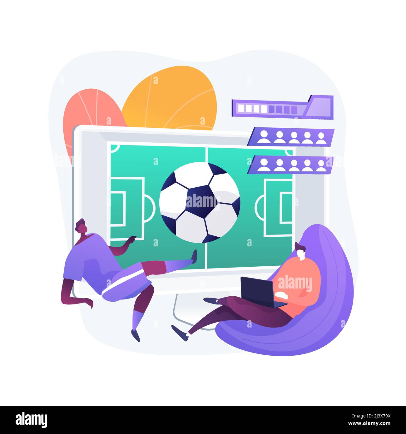 Sports games abstract concept vector illustration. Digital sports, e-sport league, online football tournament, e-game championship, sports mobile app, Stock Vector