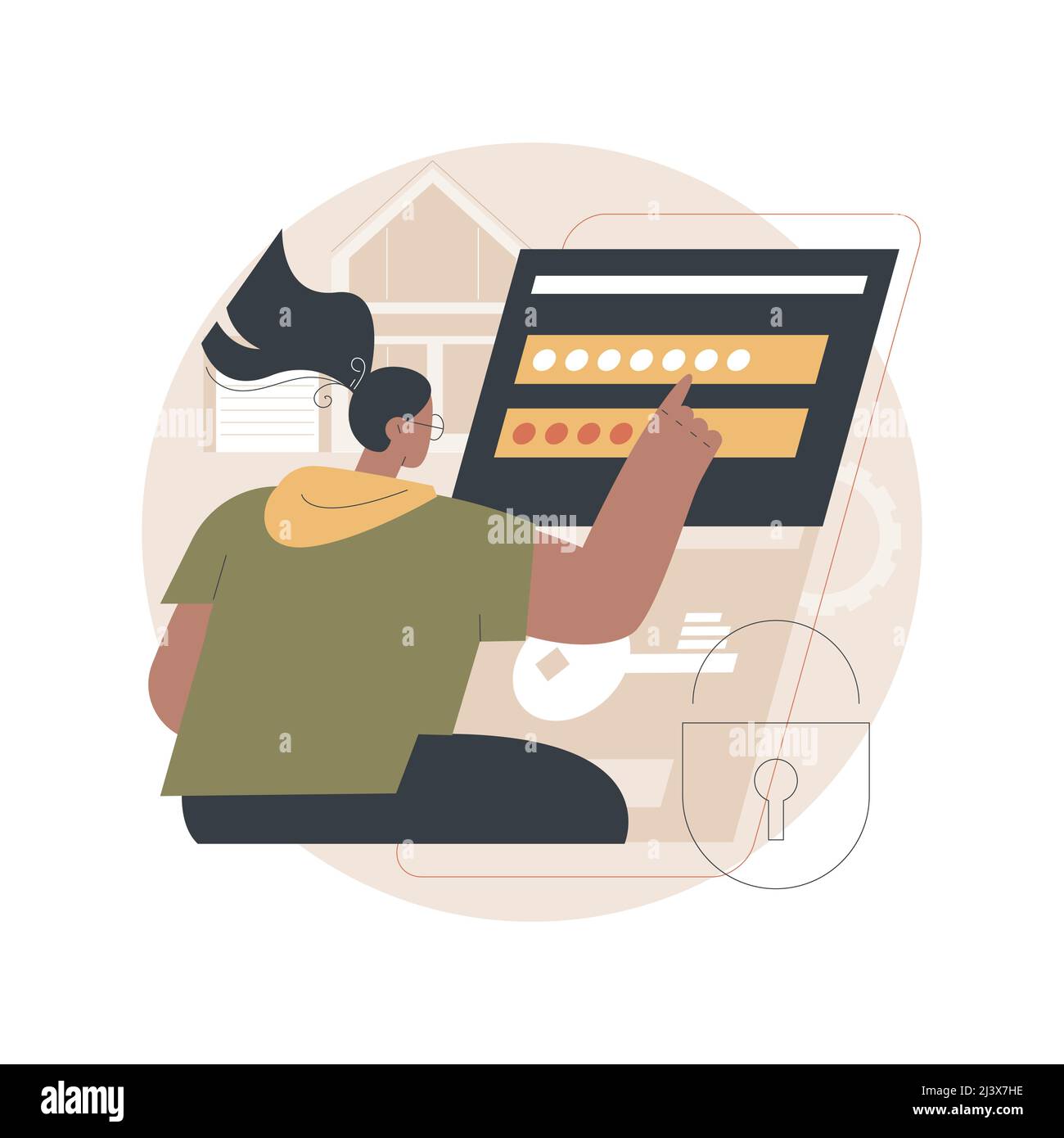Access control system abstract concept vector illustration. Security system, authorize entry, login credentials, electronic access, password, pass-phr Stock Vector