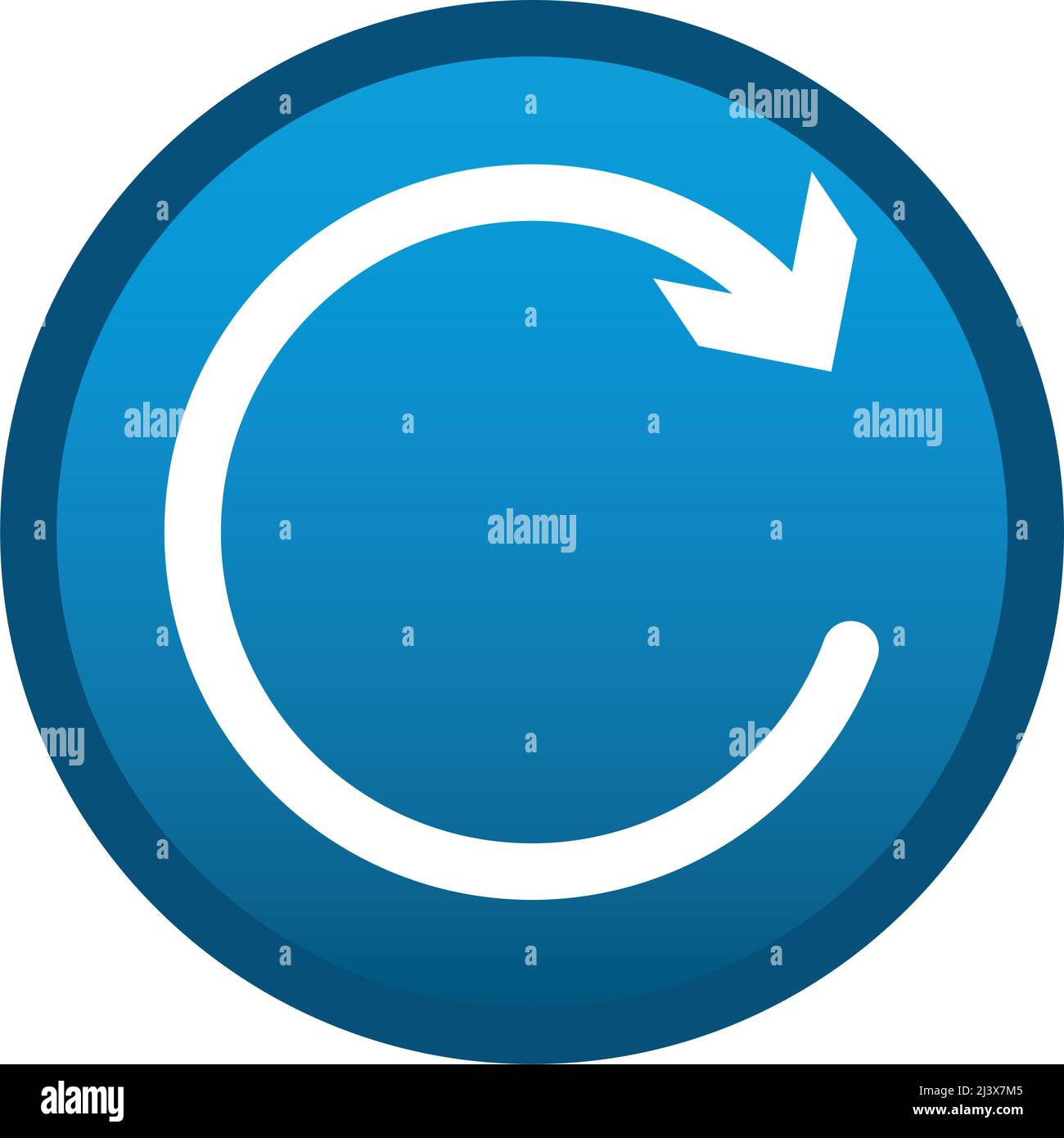 Round media icon circular arrow on white background - Vector ...