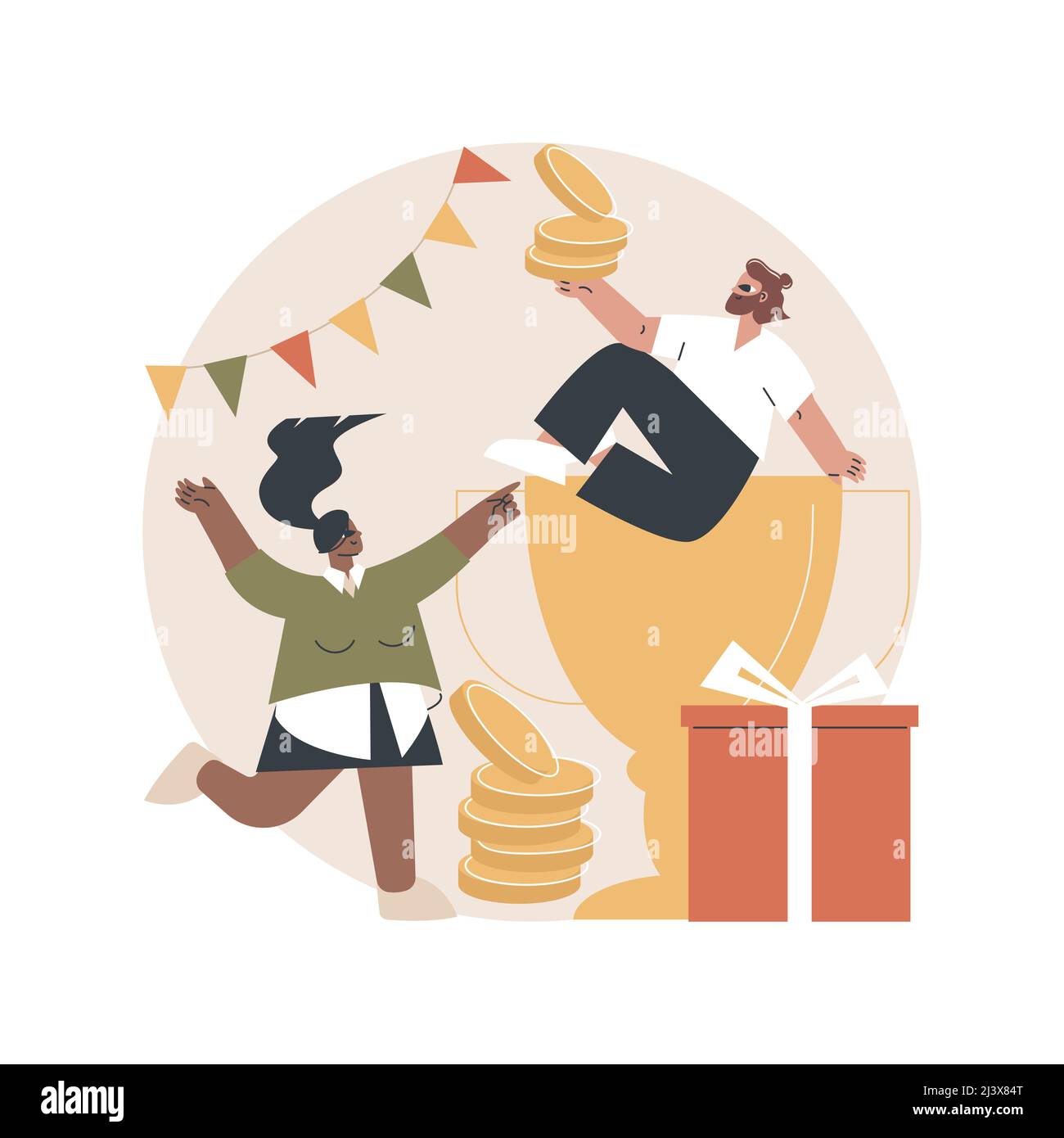 Prize pool abstract concept vector illustration. Prize money distribution, tournament main award