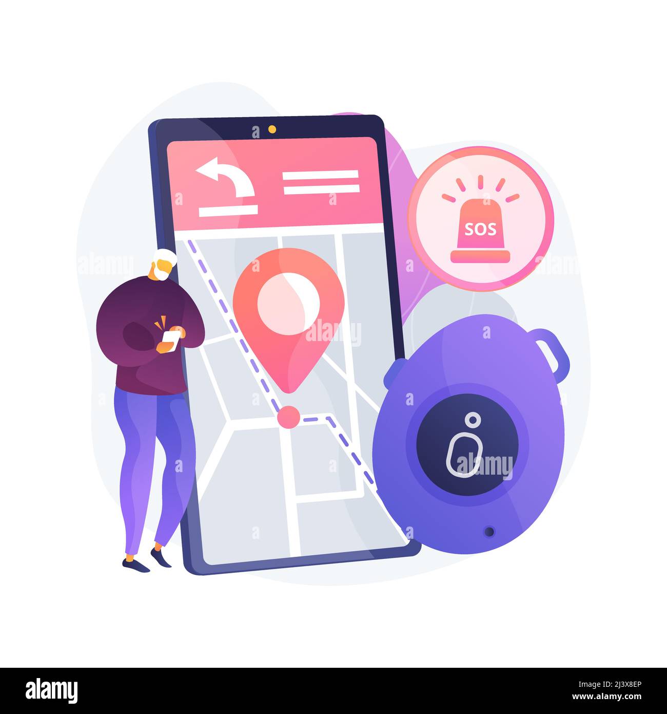 Personal emergency button abstract concept vector illustration. built