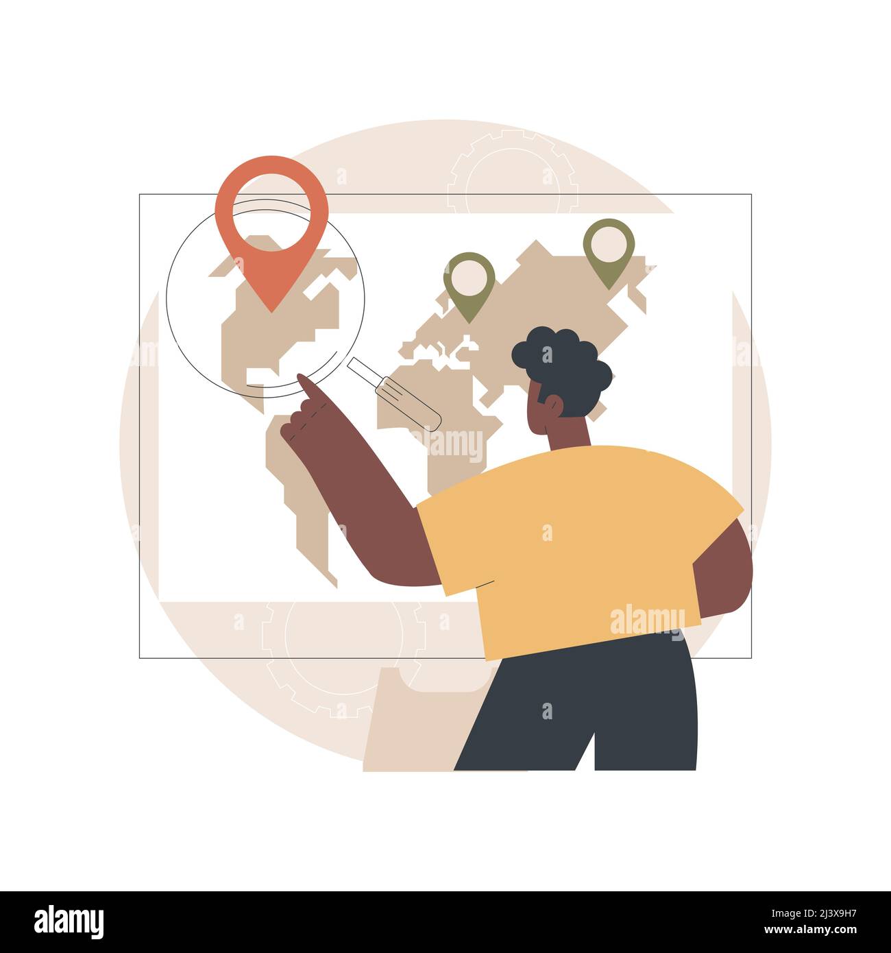 Local search optimization abstract concept vector illustration. Local SEO, geographical optimization, search engine targeting, narrow audience, target Stock Vector