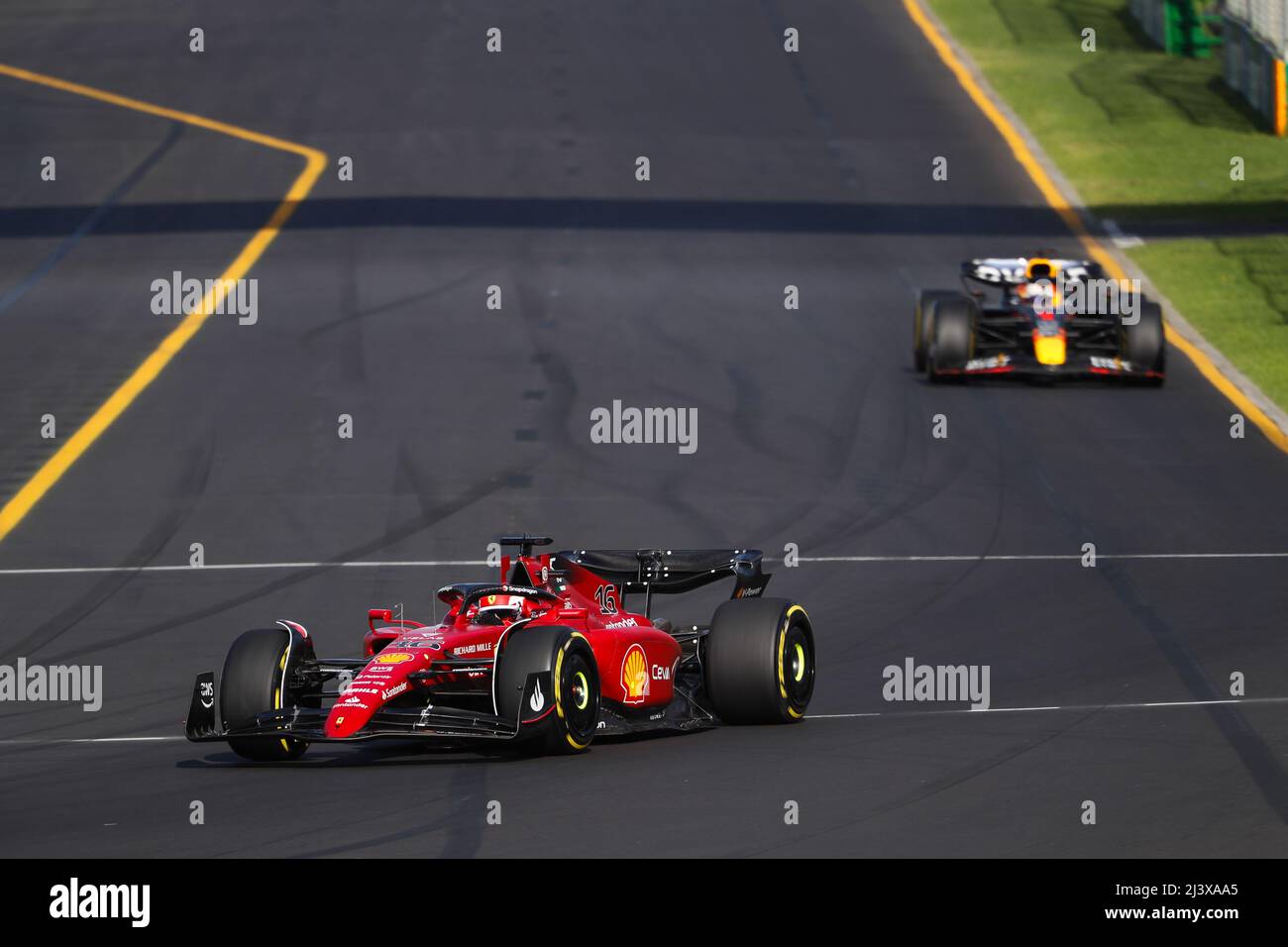 Melbourne, Australia. 10th Apr, 2022. 16 LECLERC Charles (mco), Scuderia Ferrari F1-75, action during the Formula 1 Heineken Australian Grand Prix 2022, 3rd round of the 2022 FIA Formula One World Championship, on the Albert Park Circuit, from April 8 to 10, 2022 in Melbourne, Australia - Photo: Antonin Vincent/DPPI/LiveMedia Credit: Independent Photo Agency/Alamy Live News Stock Photo