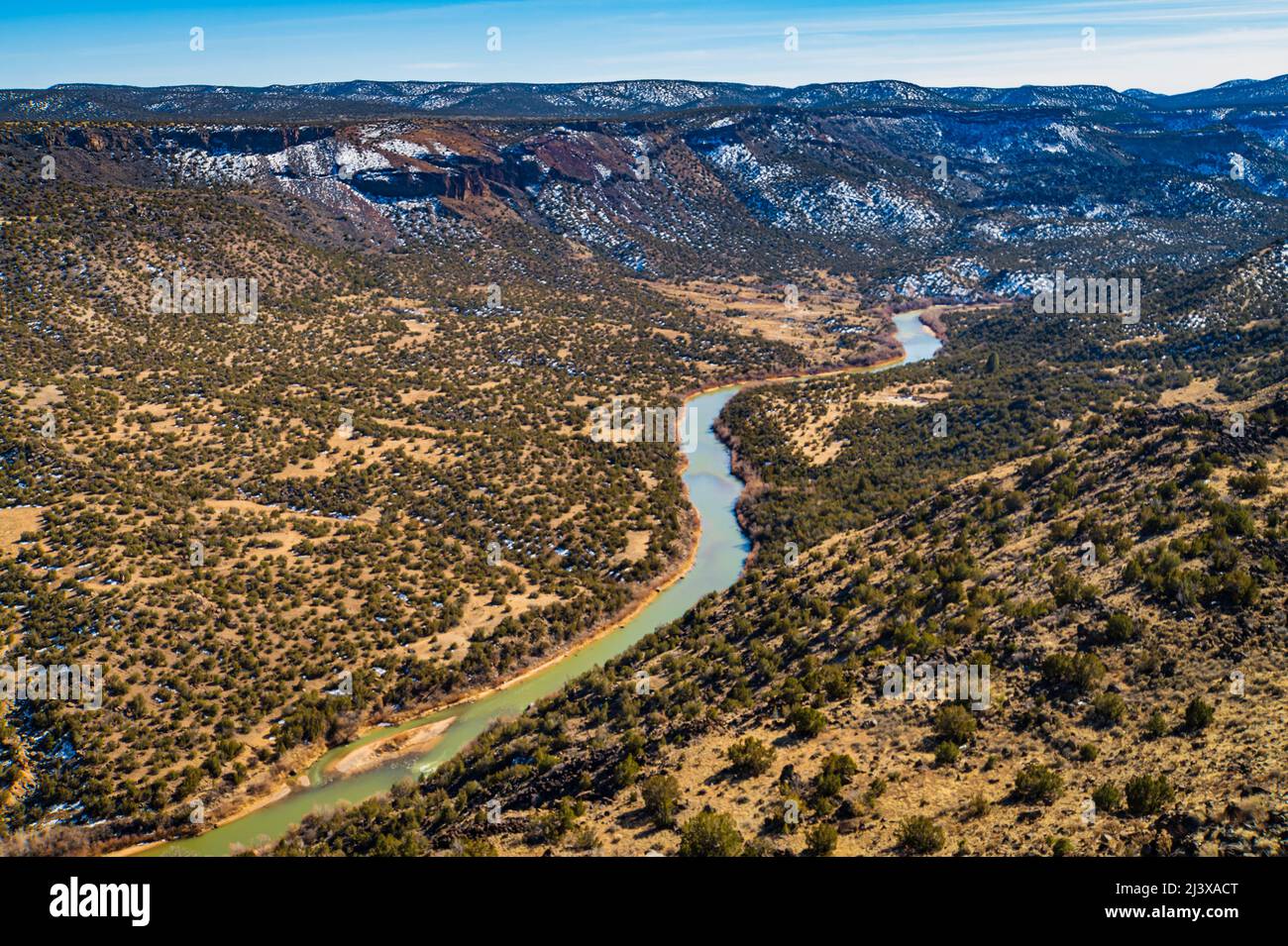 magnificent views of the Rio Grande at White Rock Overlook Park, Los Alamos, New Mexico Stock Photo