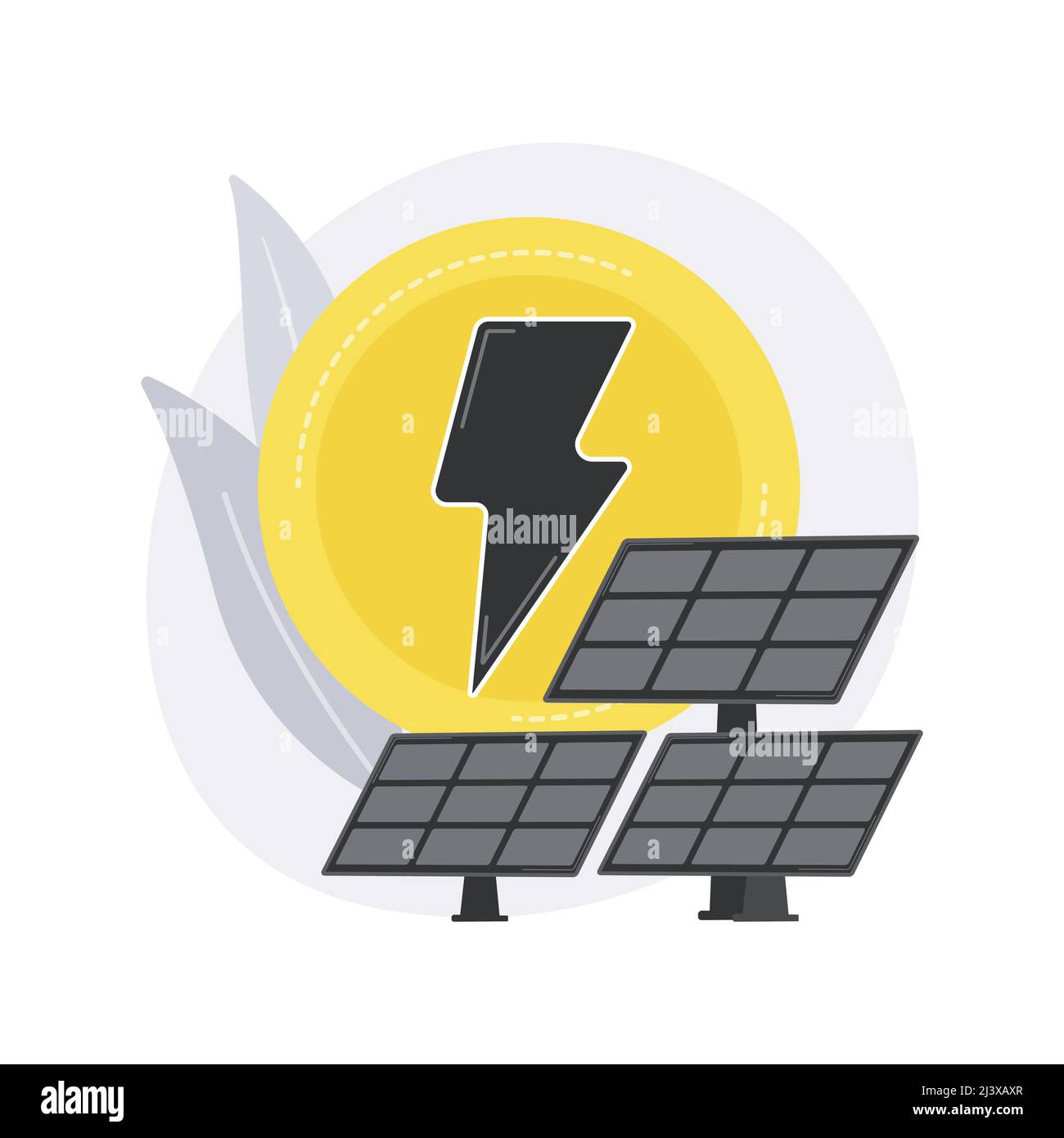 Solar energy abstract concept vector illustration. Solar panel, power plant, alternative source of electricity, radiant light, artificial photosynthes Stock Vector