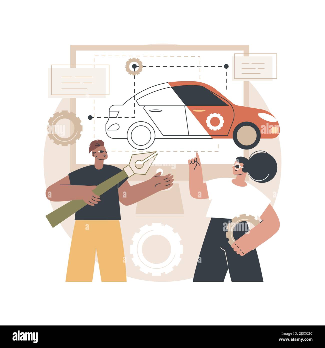 Industrial design abstract concept vector illustration. Product