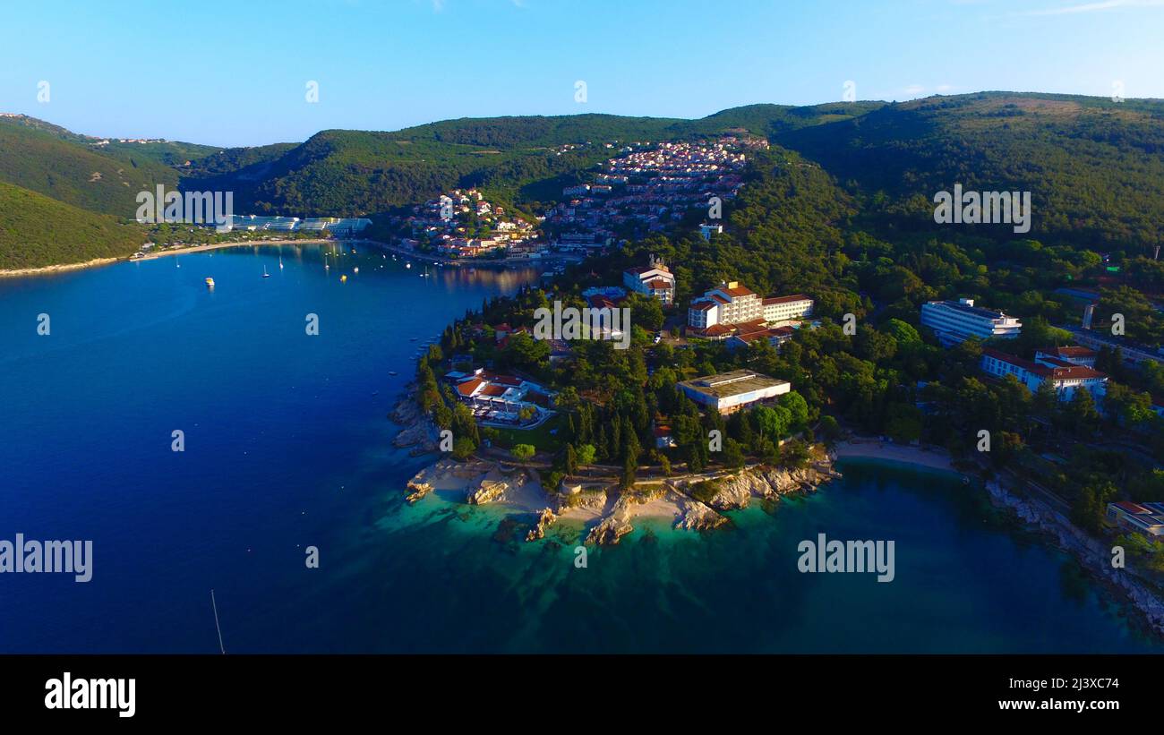 Aerial view of Rabac Bay, Rabac, Croatia Stock Photo - Alamy