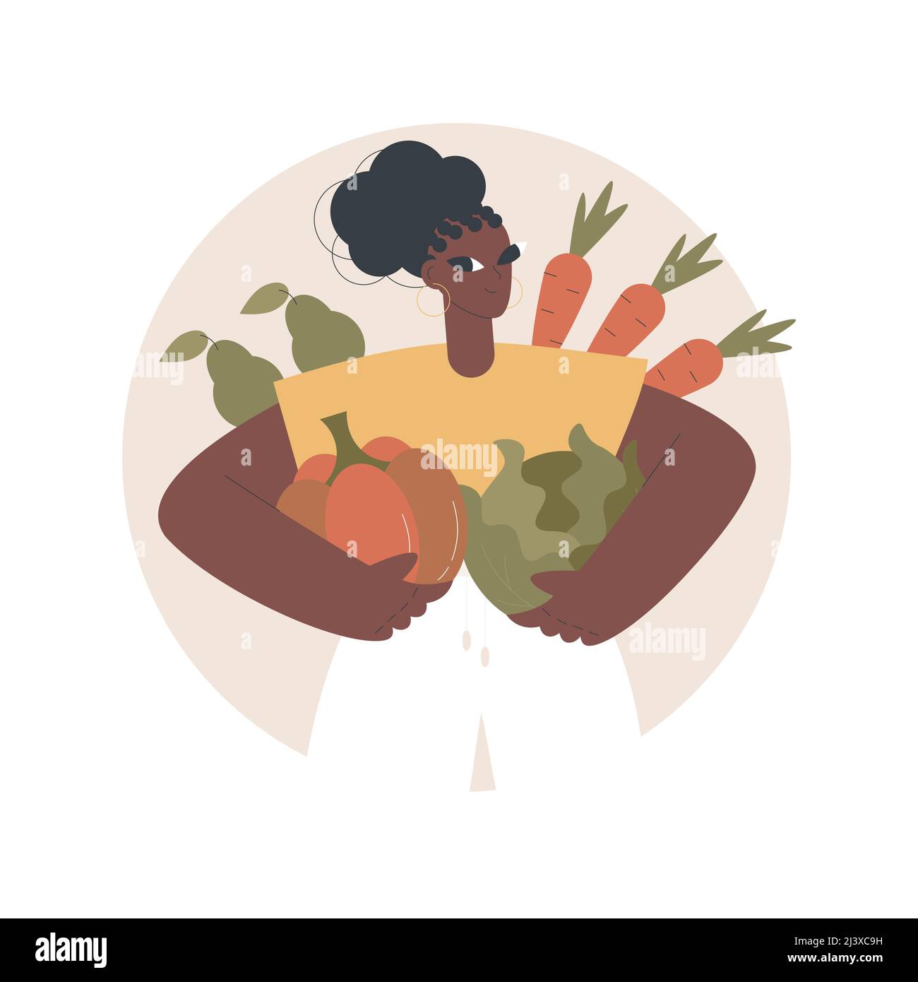 Harvesting abstract concept vector illustration. Collecting crops and vegetables, crop rotation, sustainable gardening, growing season, gestation peri Stock Vector