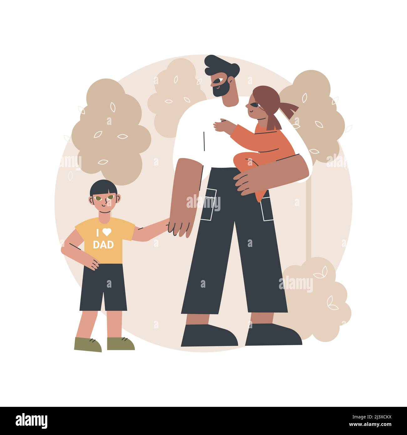Single fathers abstract concept vector illustration. Single-parent ...
