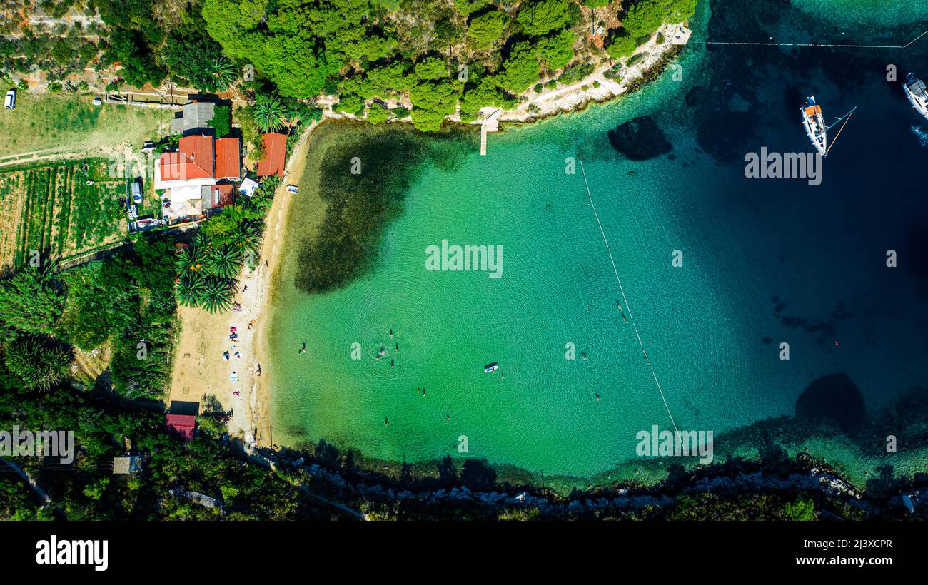 Aerial View of sand beach Stoncica, Island Vis, Croatia Stock Photo Alamy
