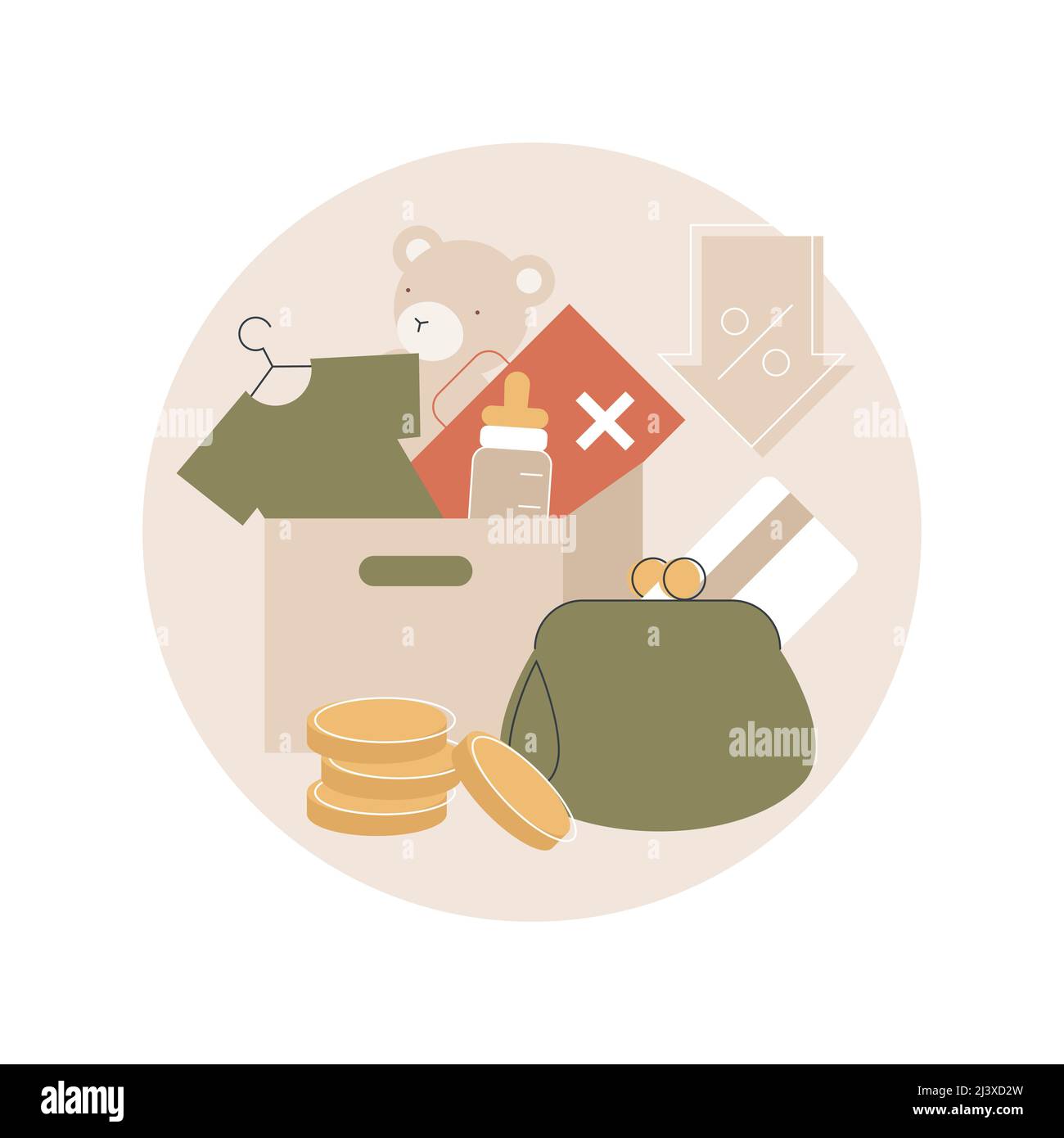 Childcare expenses abstract concept vector illustration. Child care tax