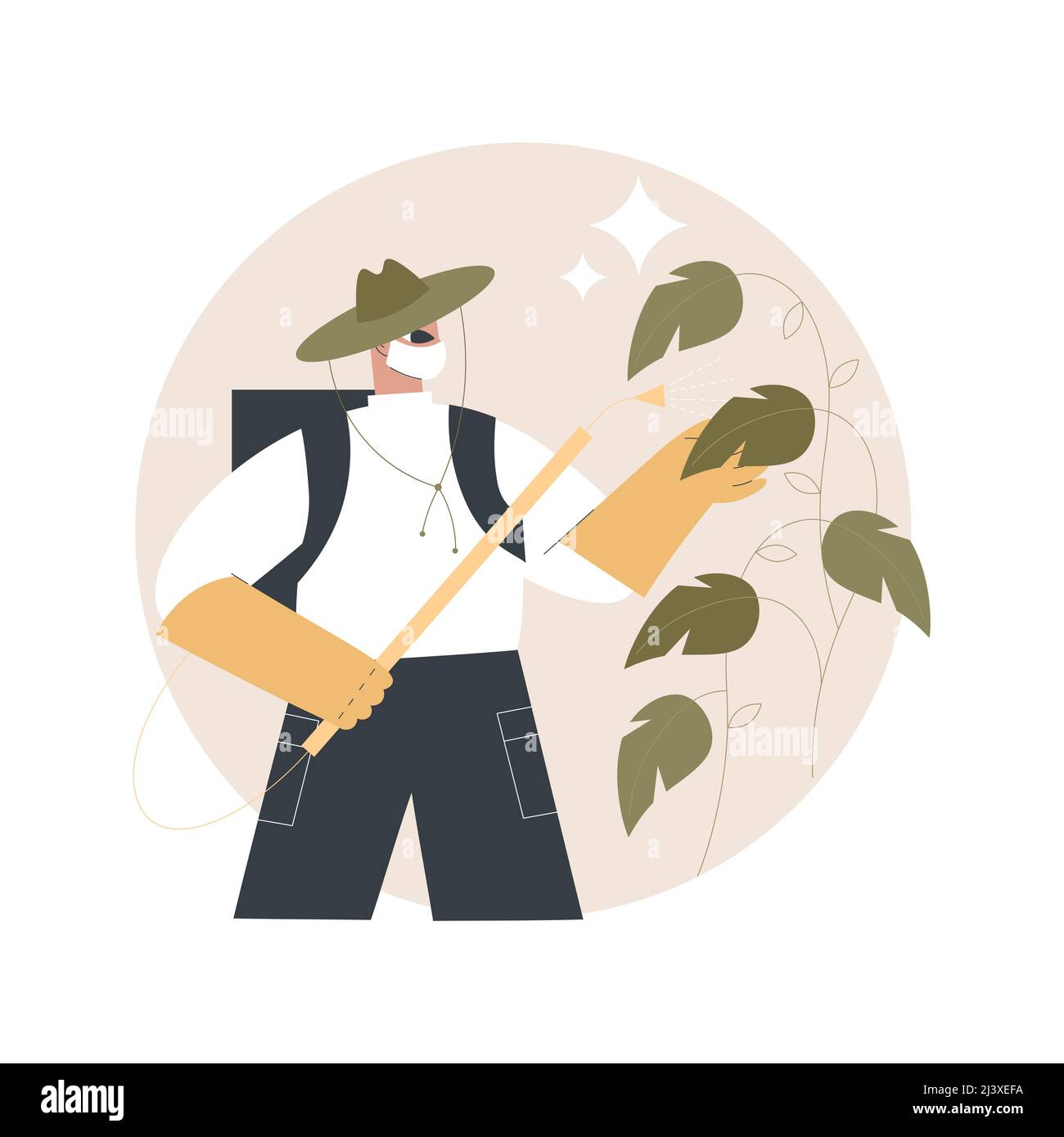 Weed control abstract concept vector illustration. Gardening maintenance, pest control, spray chemicals, weed killer, lawn care service, herbicide and Stock Vector