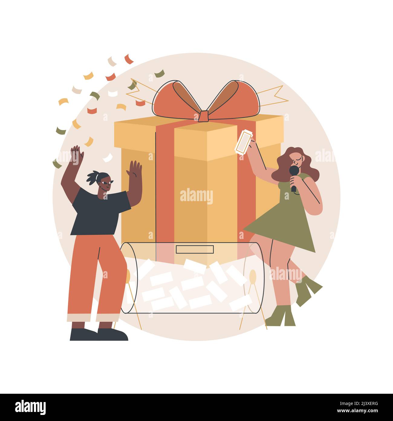 Prize draw abstract concept vector illustration. Big prize winner