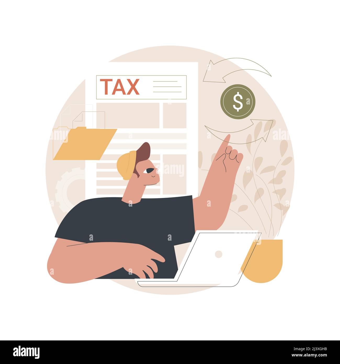 tax and benefit return abstract concept vector illustration