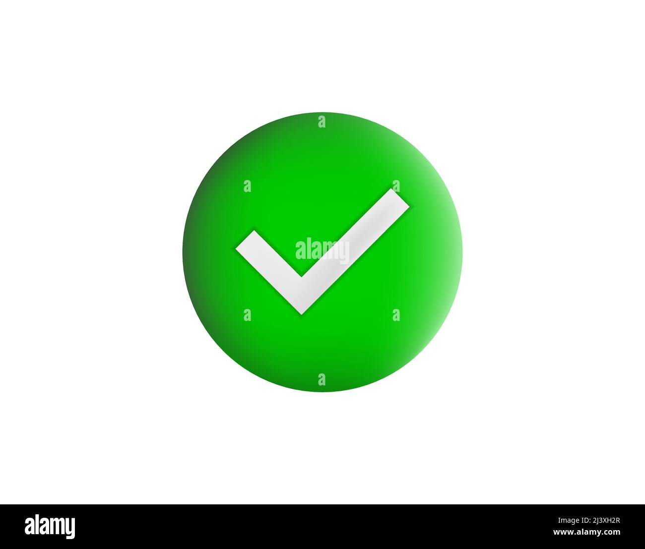 Check mark button. 3d icon. Vector illustration Stock Vector Image
