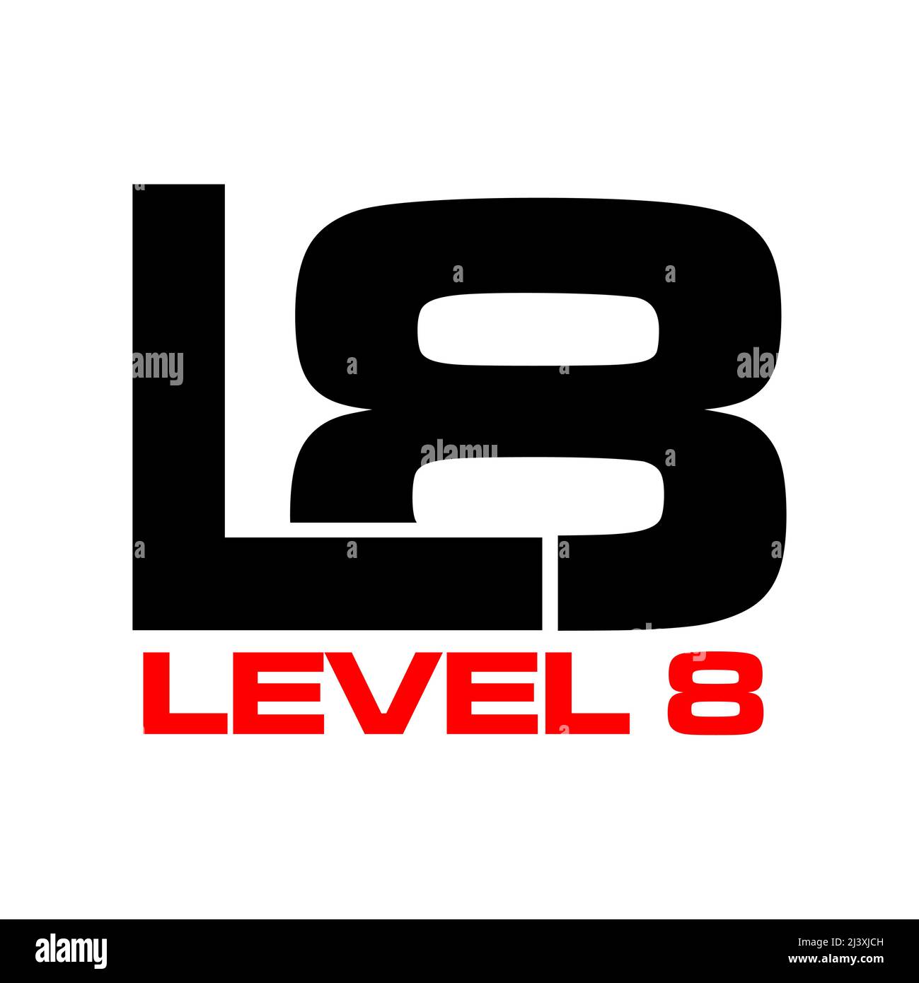 Level 8 icon. Flat design. Vector Illustration on white background. Stock Vector