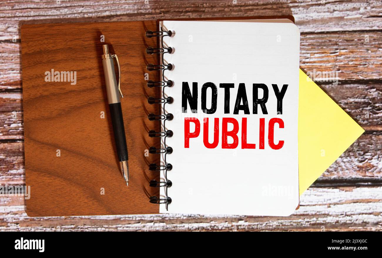 Handwriting text Notary Public. Concept meaning Legality Documentation