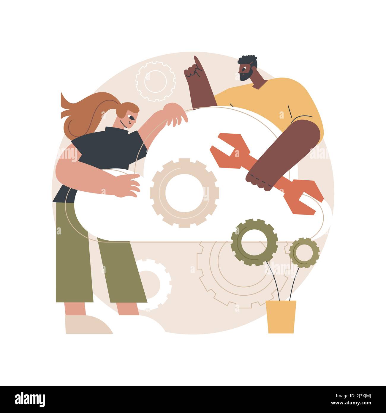 Cloud engineering abstract concept vector illustration. Cloud-based ...