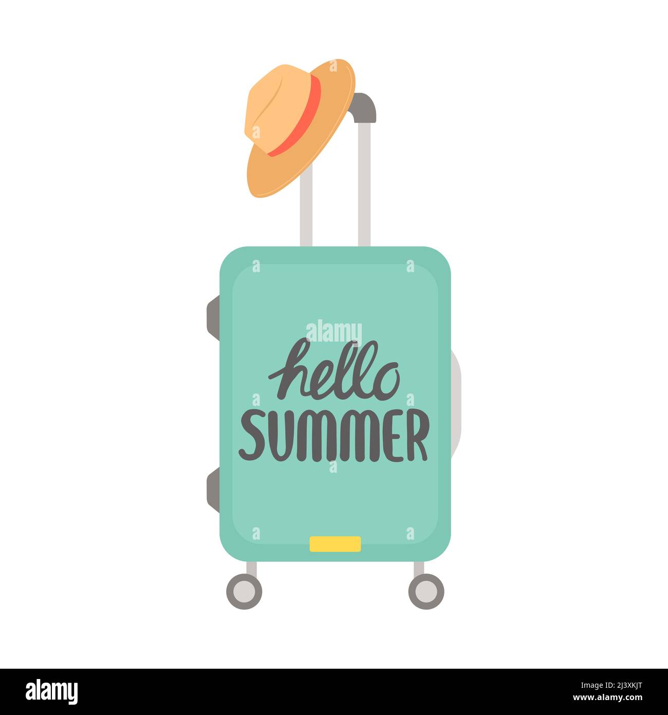 Hello summer baggage and travel elements vector Stock Vector