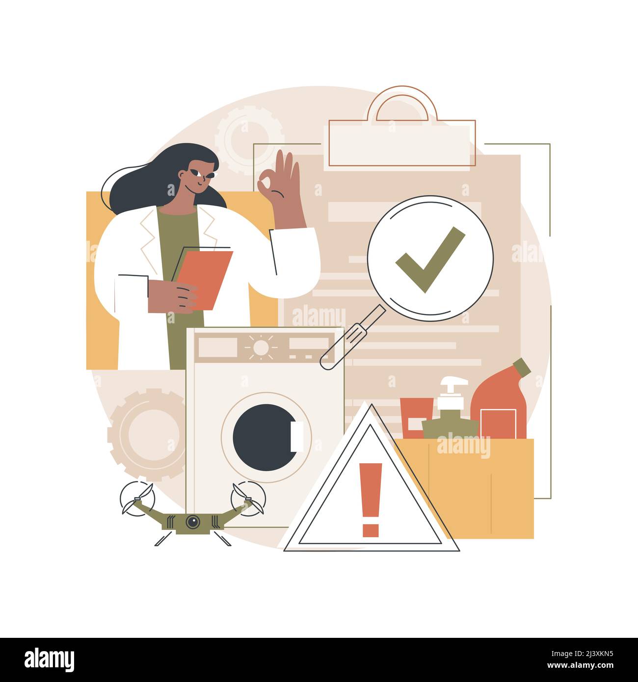 Product safety control abstract concept vector illustration