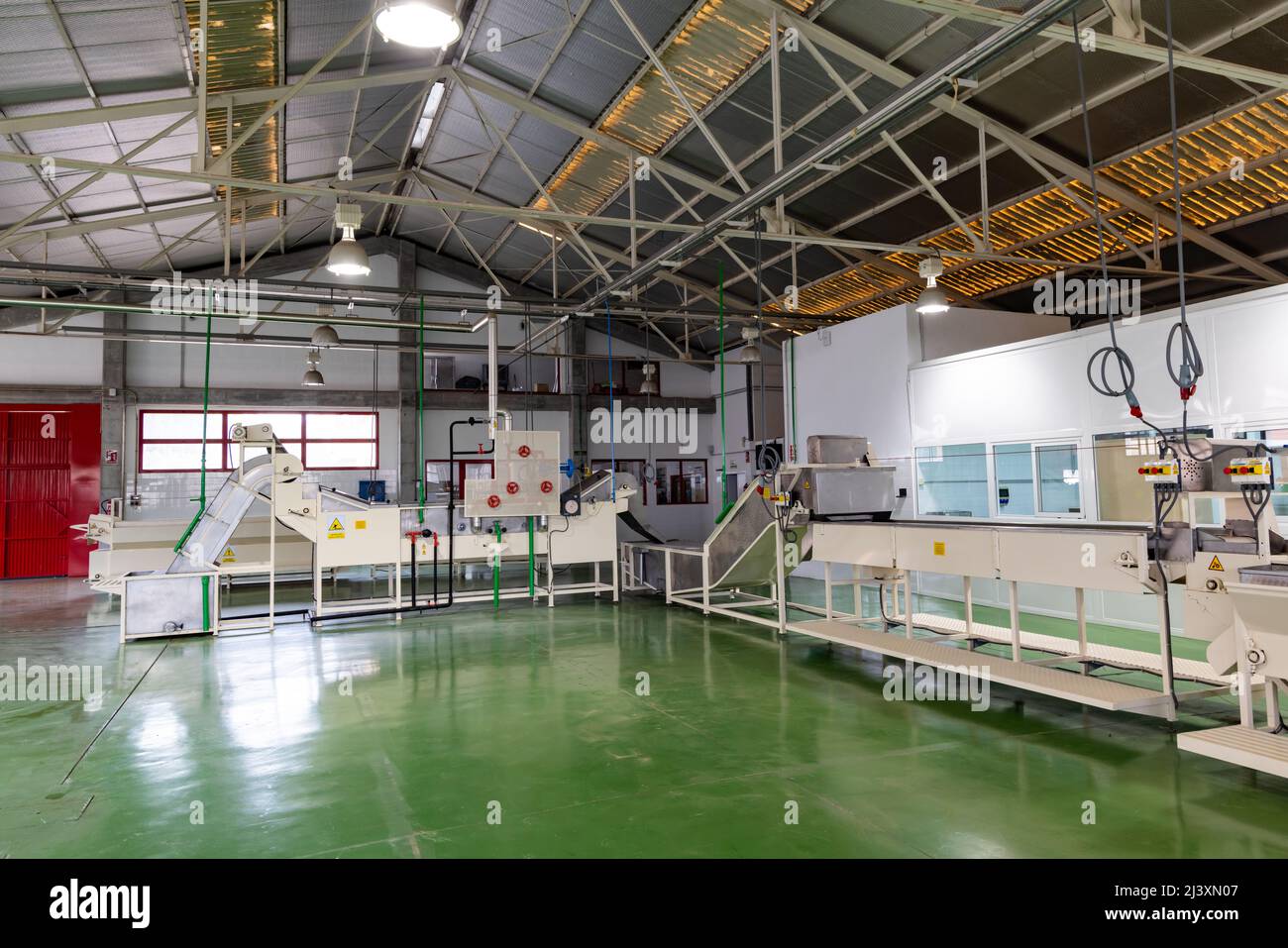 Molina de Segura, Spain- March 30, 2022: Setup of canning machinery in factory of canning industry Stock Photo