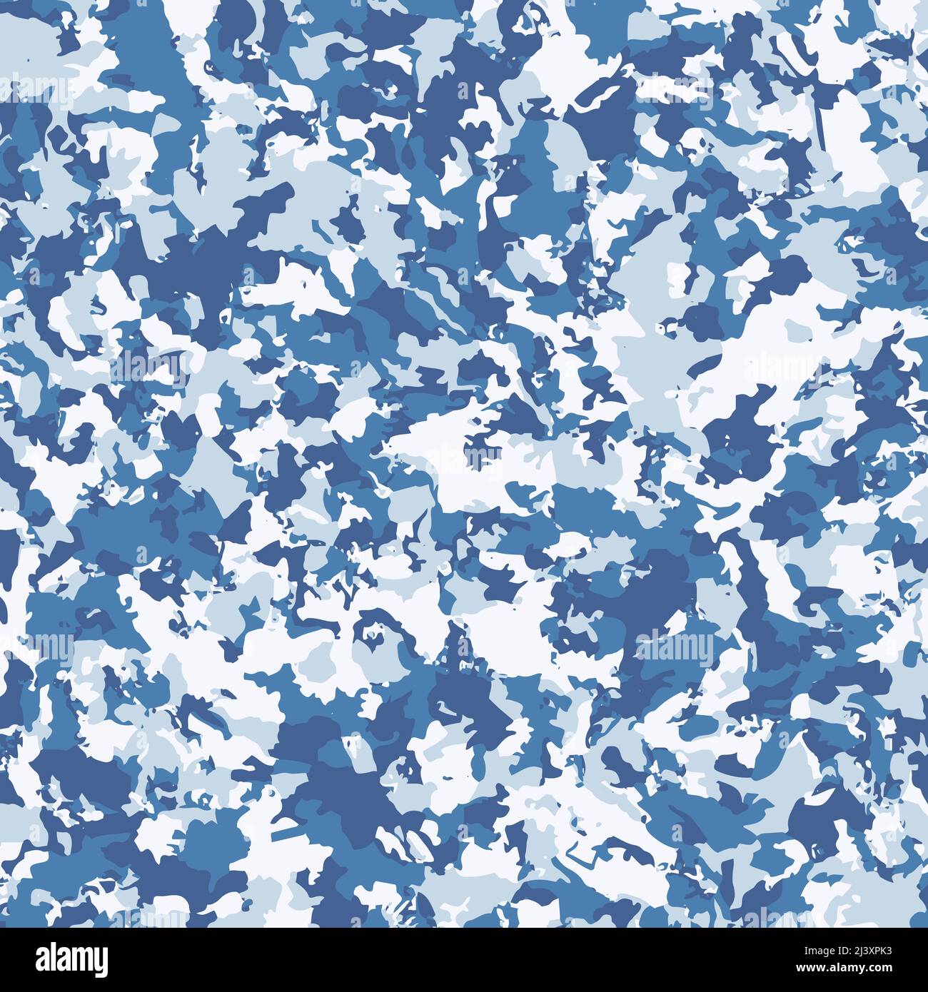 Abstract pattern in blue tones imitating military camouflage. Spotted ...