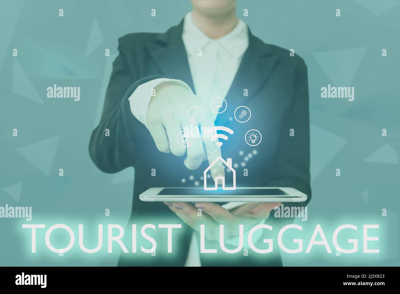 Sign displaying Tourist Luggage. Business concept big bag that contains