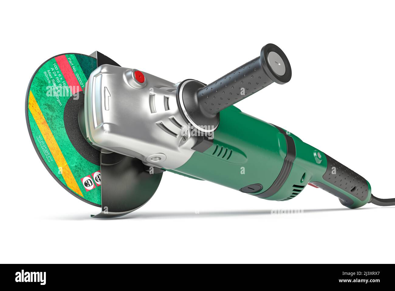 Angle grinder machine isolated on white background. 3d illustration