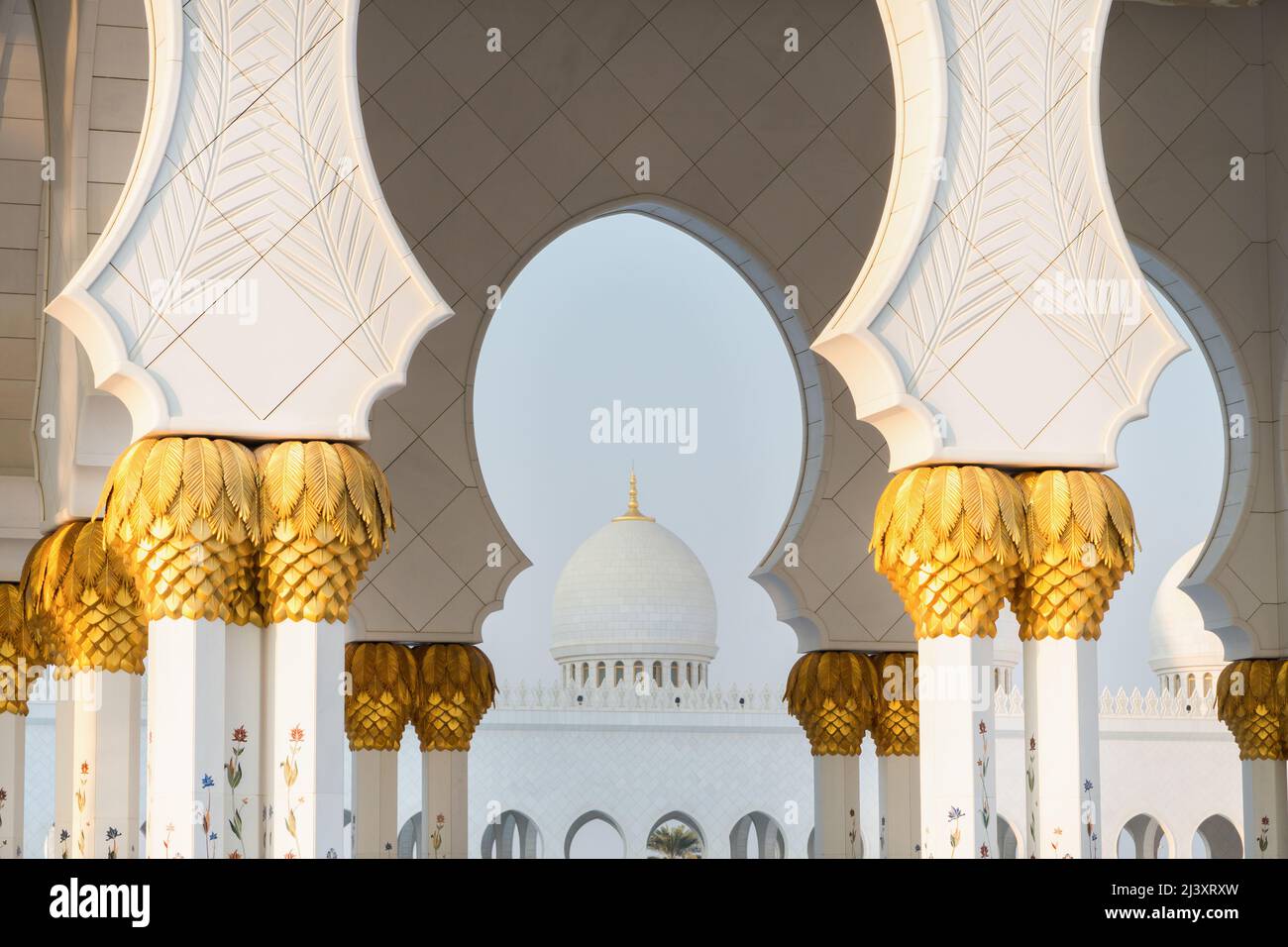 Close up view of Sheikh Zayed Grand Mosque, Abu Dhabi, United Arab
