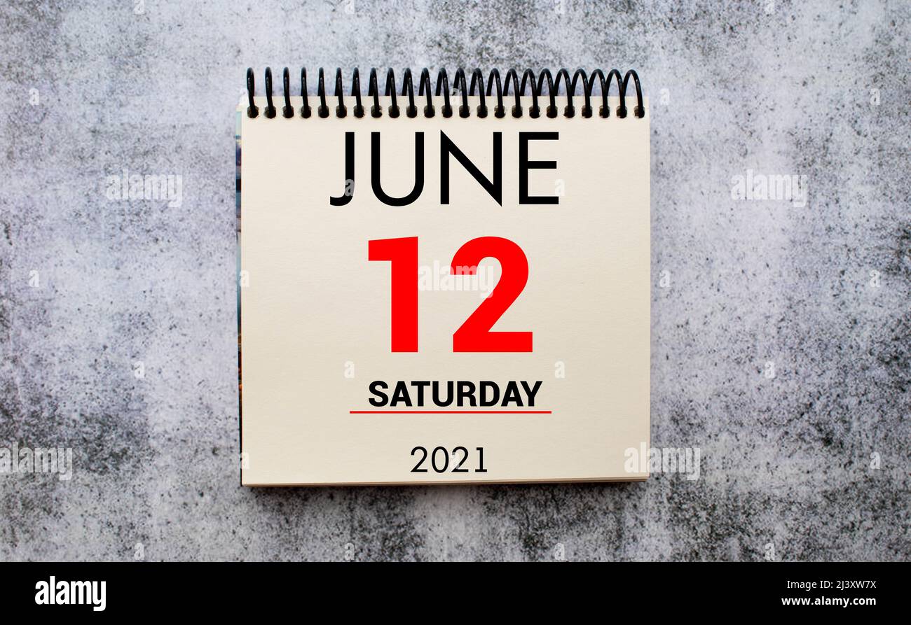 12 june calendar day written hi-res stock photography and images - Alamy