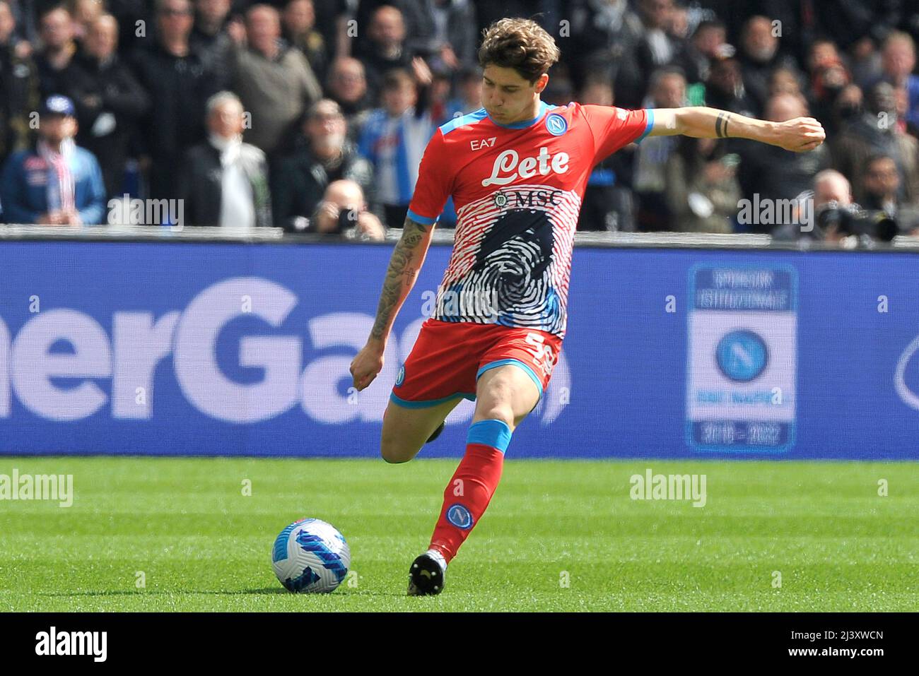 Alessandro Zanoli player of Napoli, during the match of the Italian Serie A  league between Napoli vs Fiorentina final result, Napoli 2, Fiorentina 3  Stock Photo - Alamy