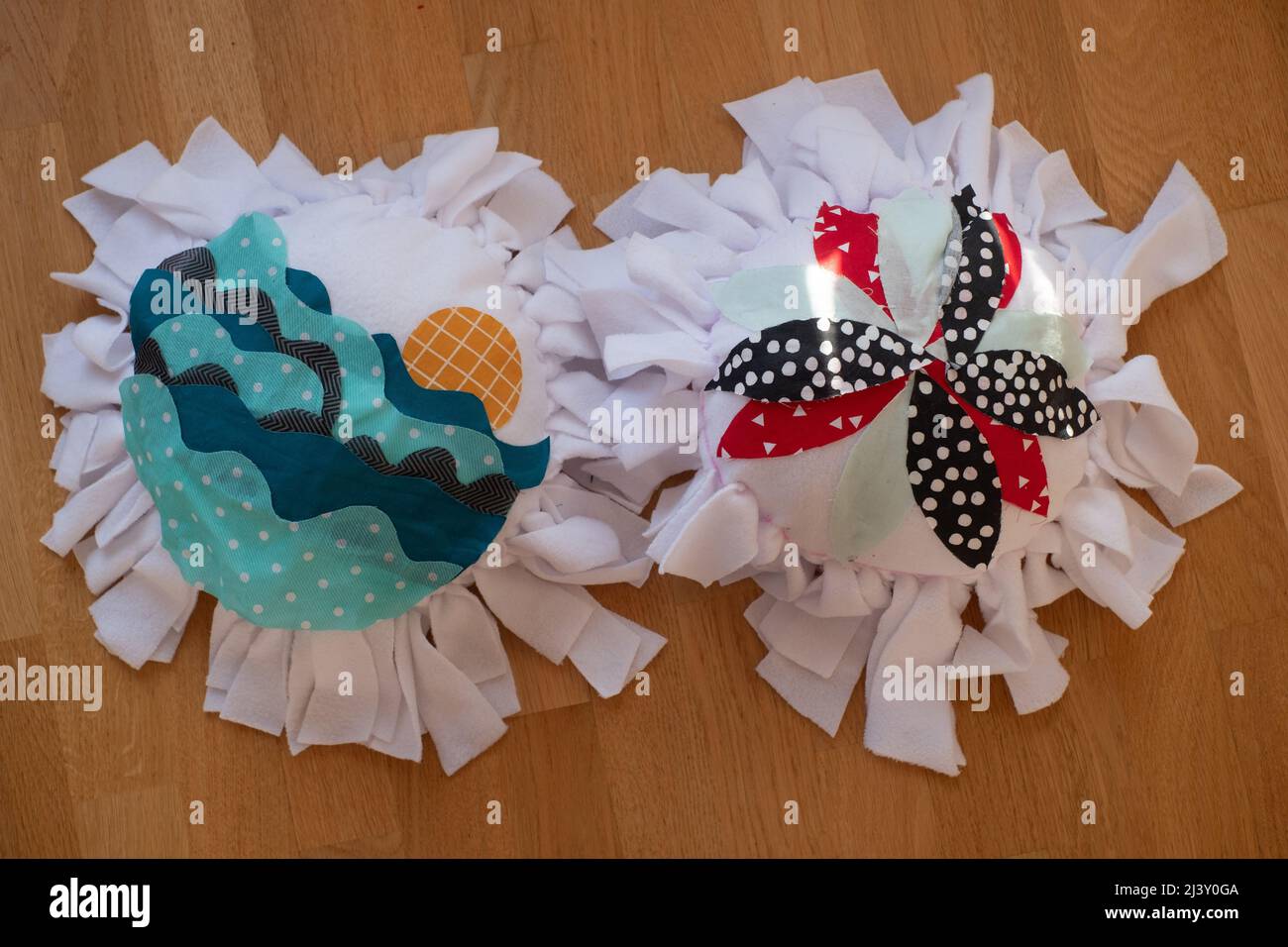 Quick and easy to make tied pillow. Nosew fleece blanket tie pillow. Recycle fabric and scrap