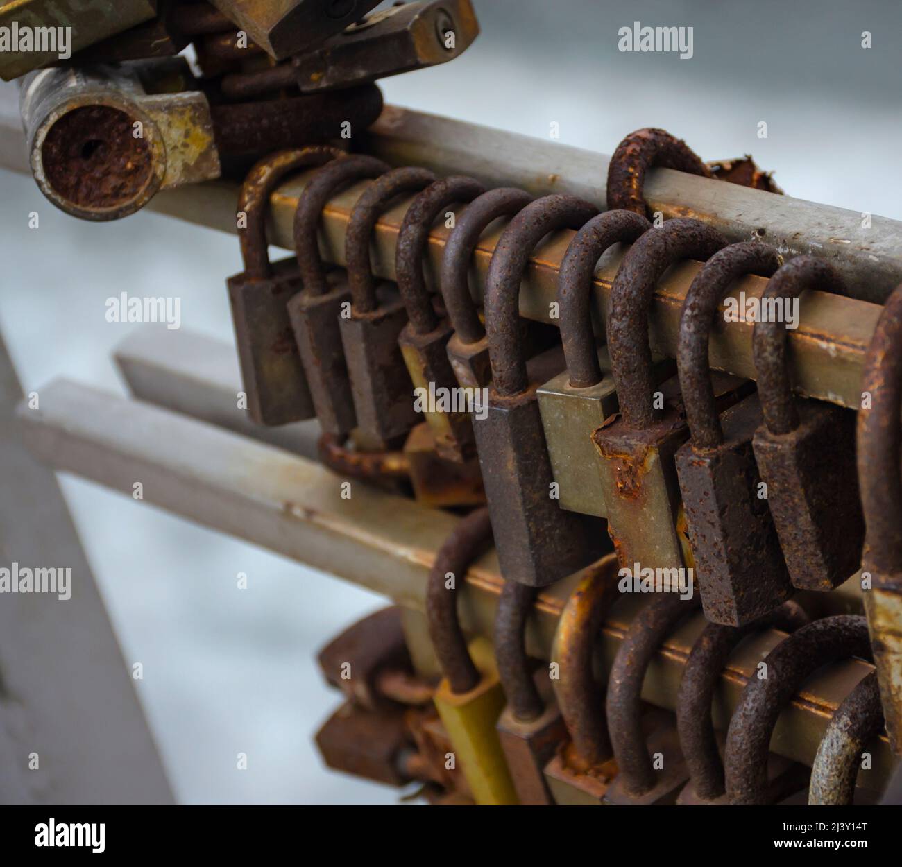 Wedding set of rusty locks, different types Stock Photo - Alamy