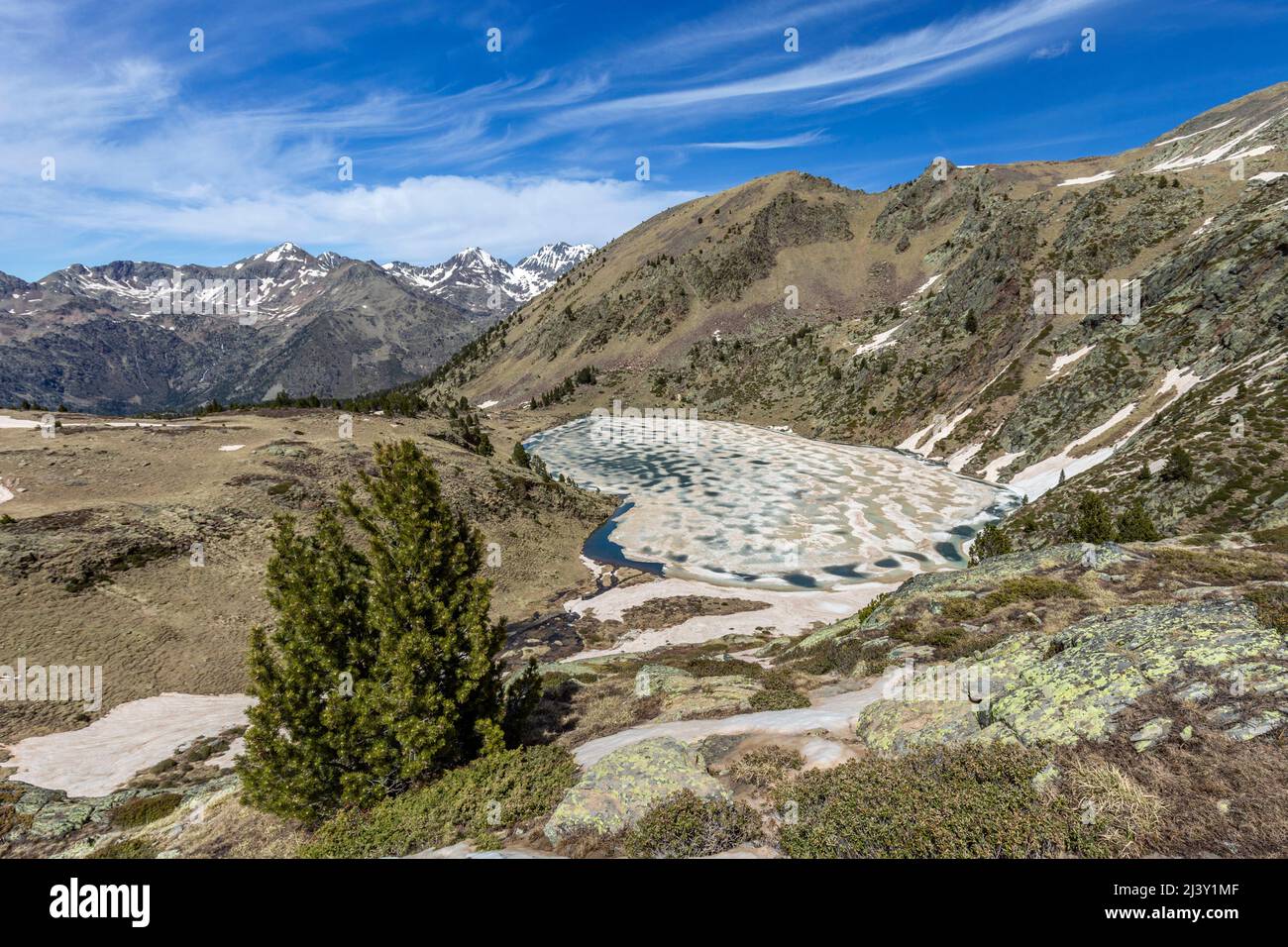 Aixeus lake, Ferrera valley, Alt Pirineu natural park, Pyrenees, Spain Stock Photo