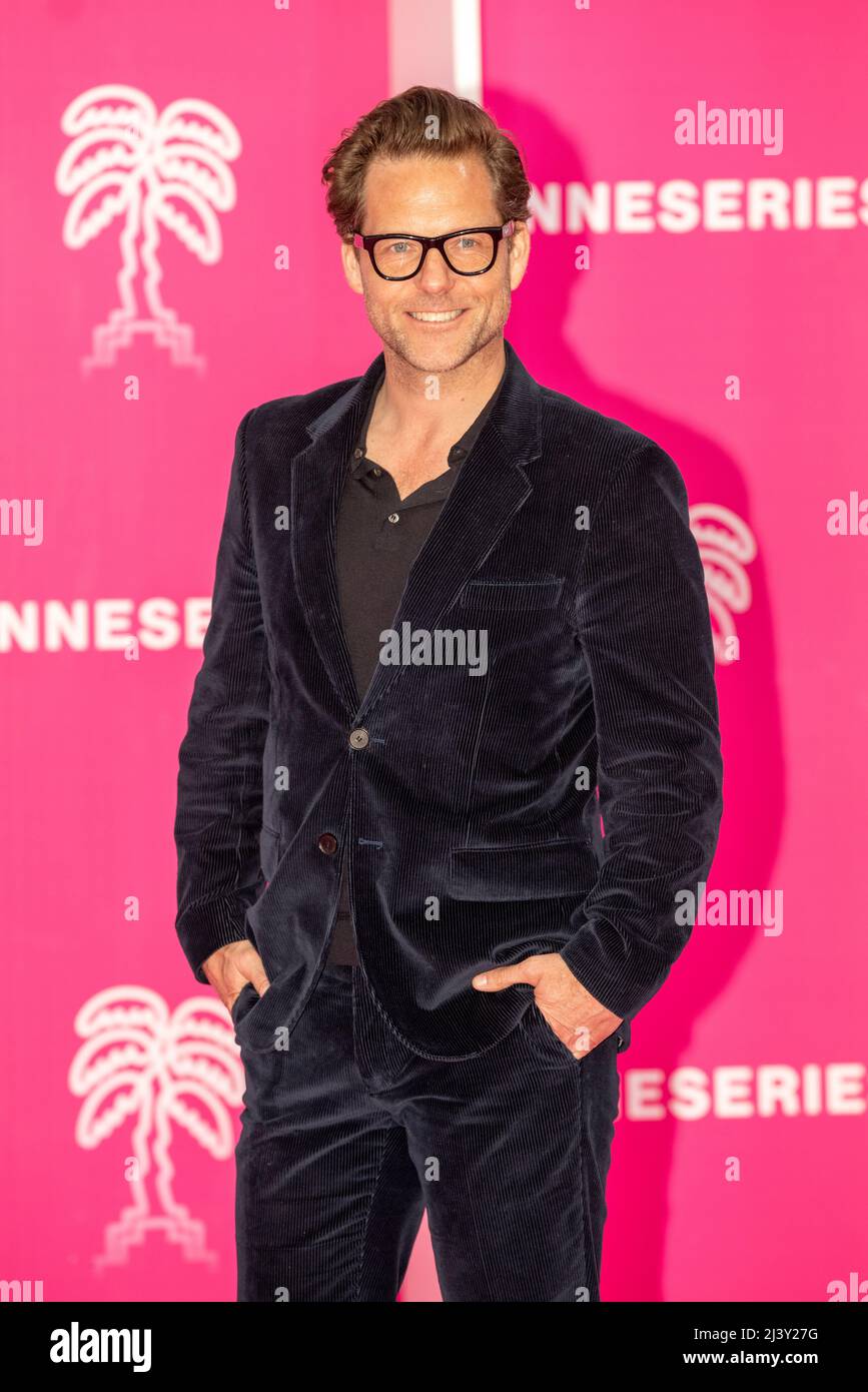 Cannes, France, 4 April 2022, JAMIE BAMBER (actor) attend the Pink Carpet  during the 5th Canneseries Festival in Cannes, France Stock Photo - Alamy