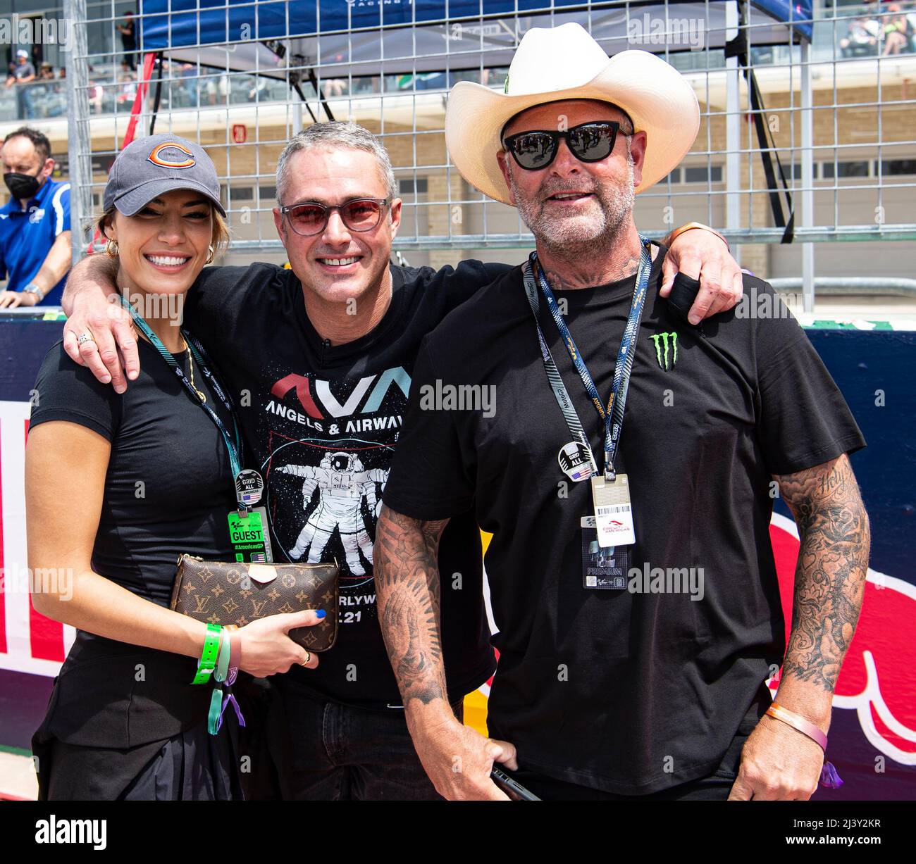 Austin, Texas, USA. 10th Apr, 2022. From left to Right Actors ASHLEY CRUGER, TAYLOR KINNEY